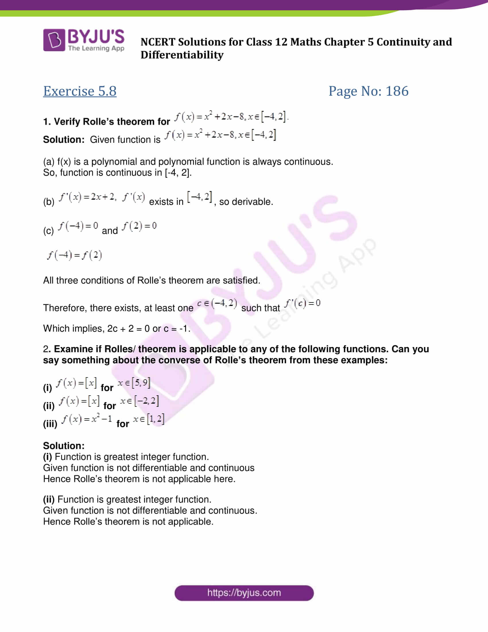 NCERT Solutions for class 12 Maths Chapter 5 Continuity and Differentiability Ex 5.8 part 1