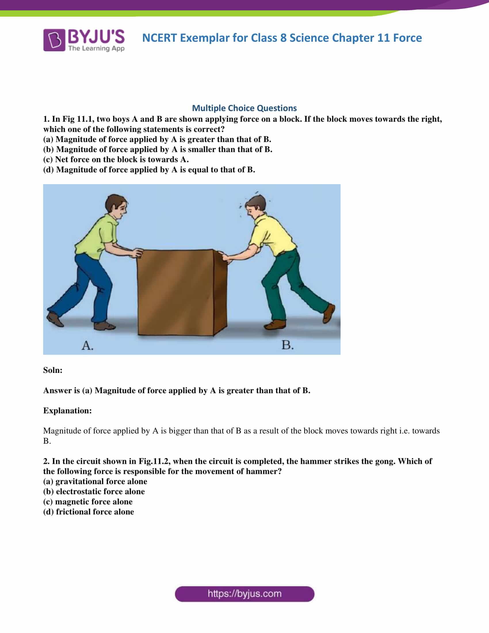 case study questions for force and pressure class 8