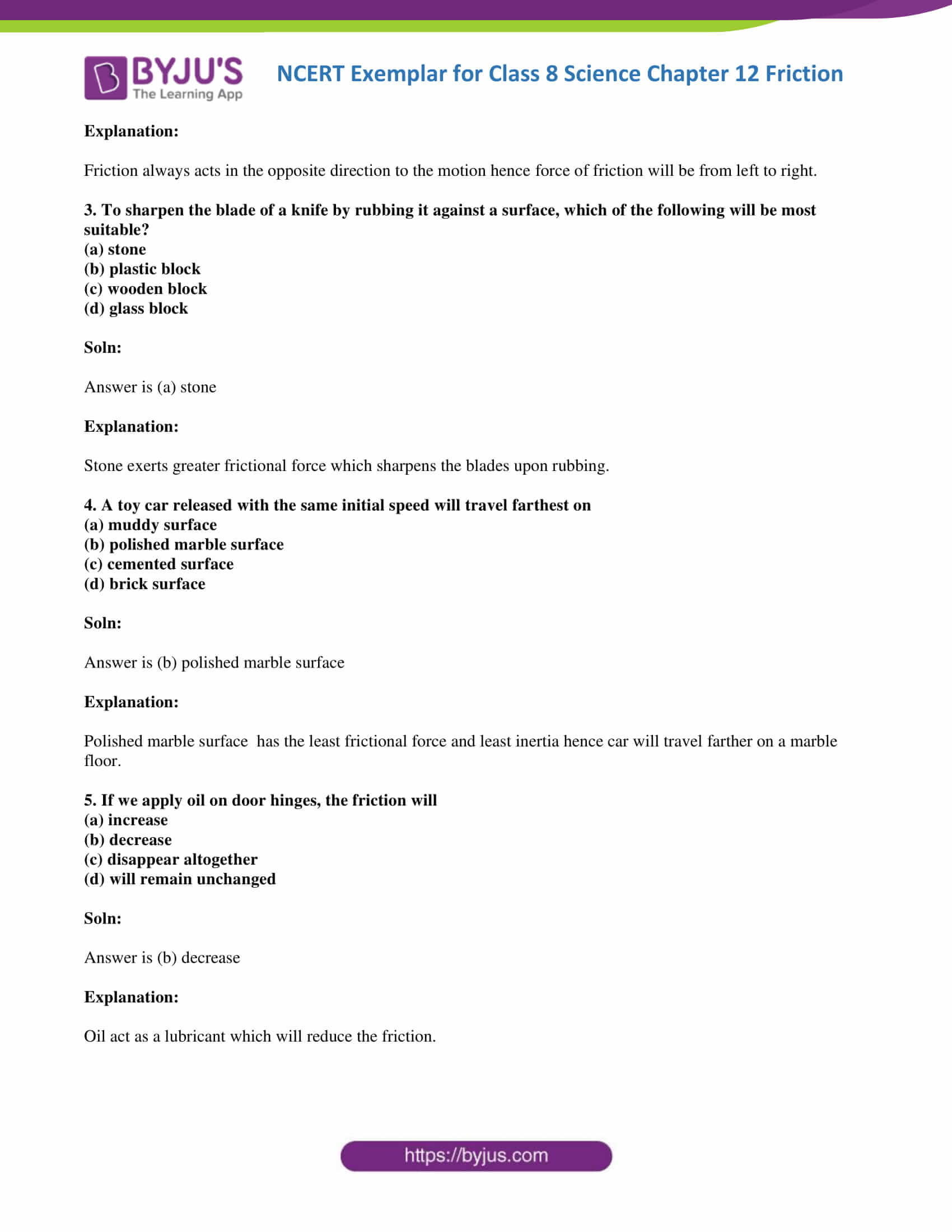 NCERT Exemplar solution class 8 Science Chapter 12 part 2