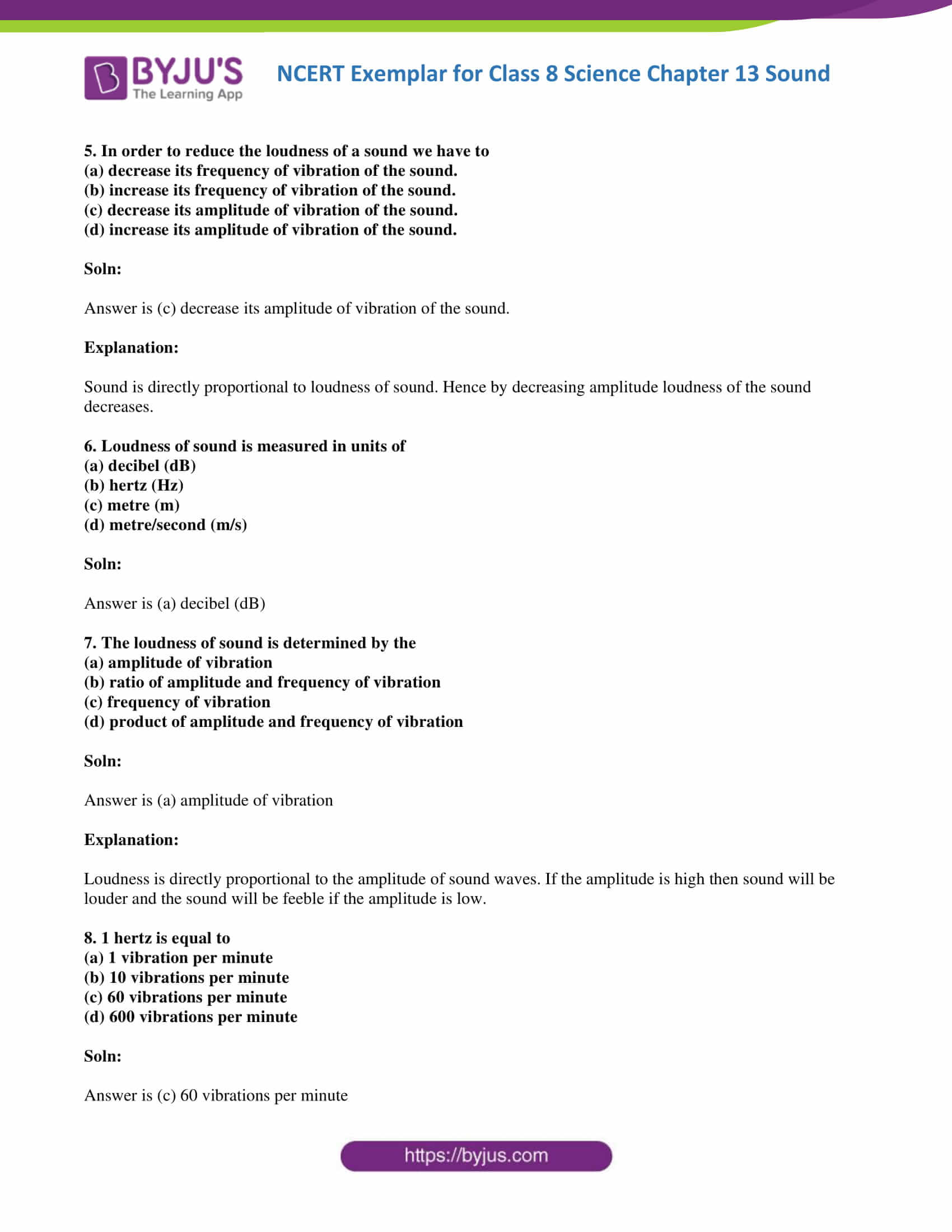 NCERT Exemplar solution class 8 science chapter 13 part 3