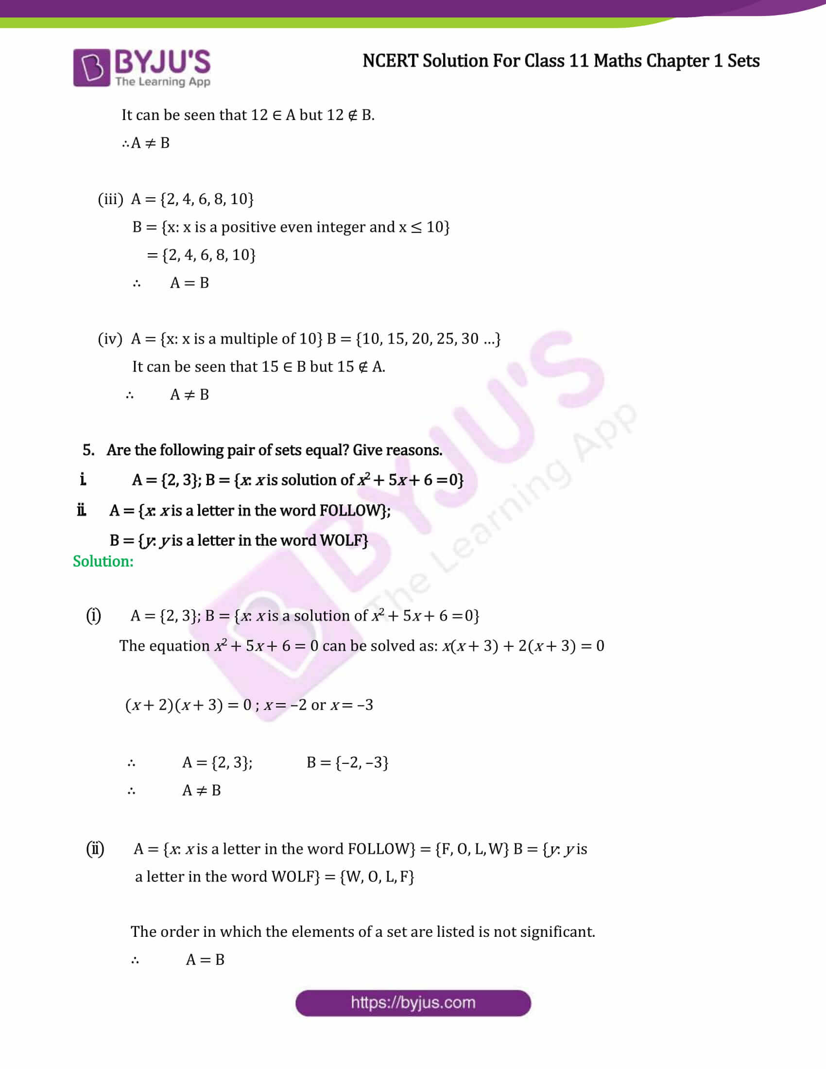 class 11 maths chapter 1 sets explanation