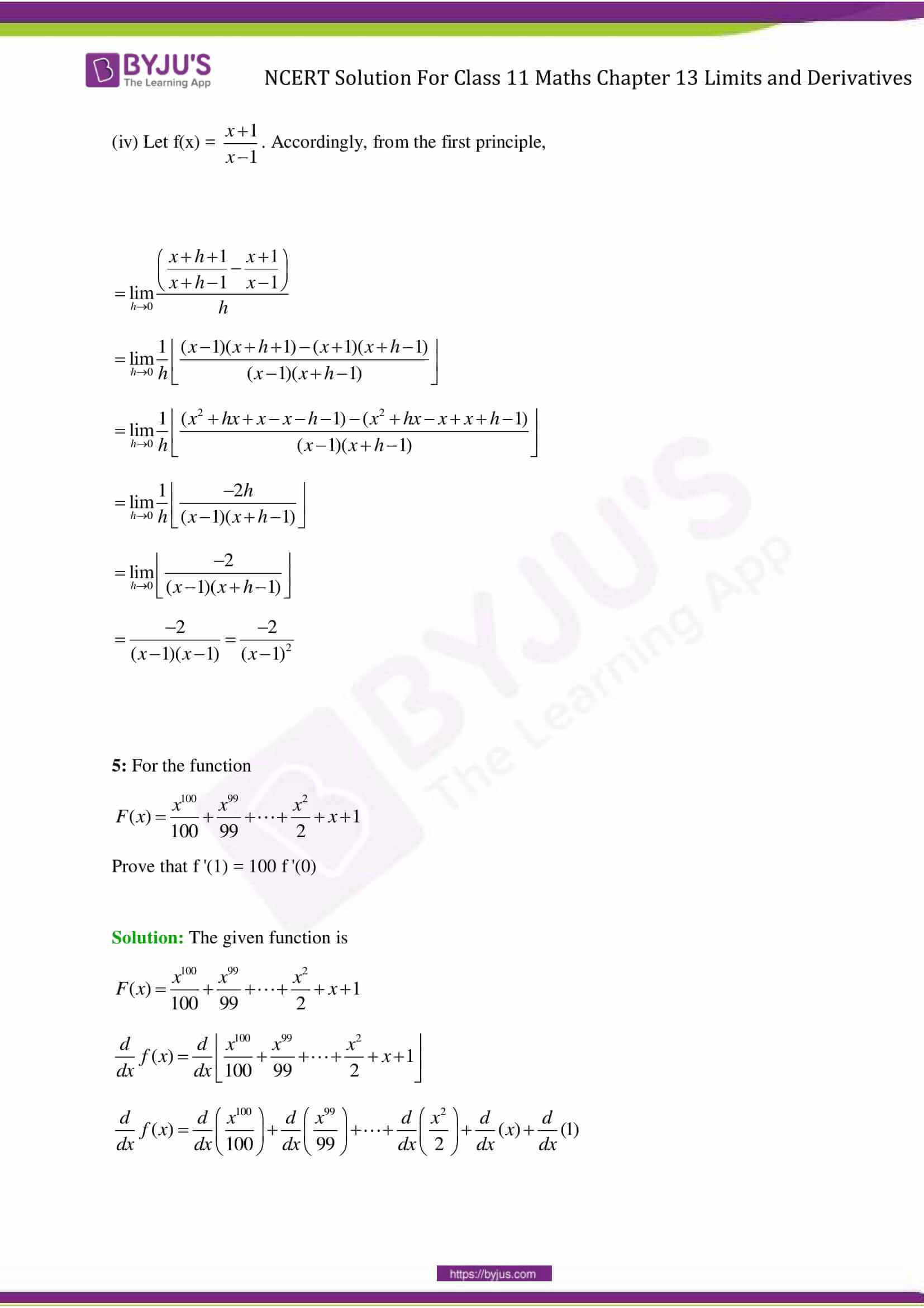 case study questions class 11 maths limits and derivatives