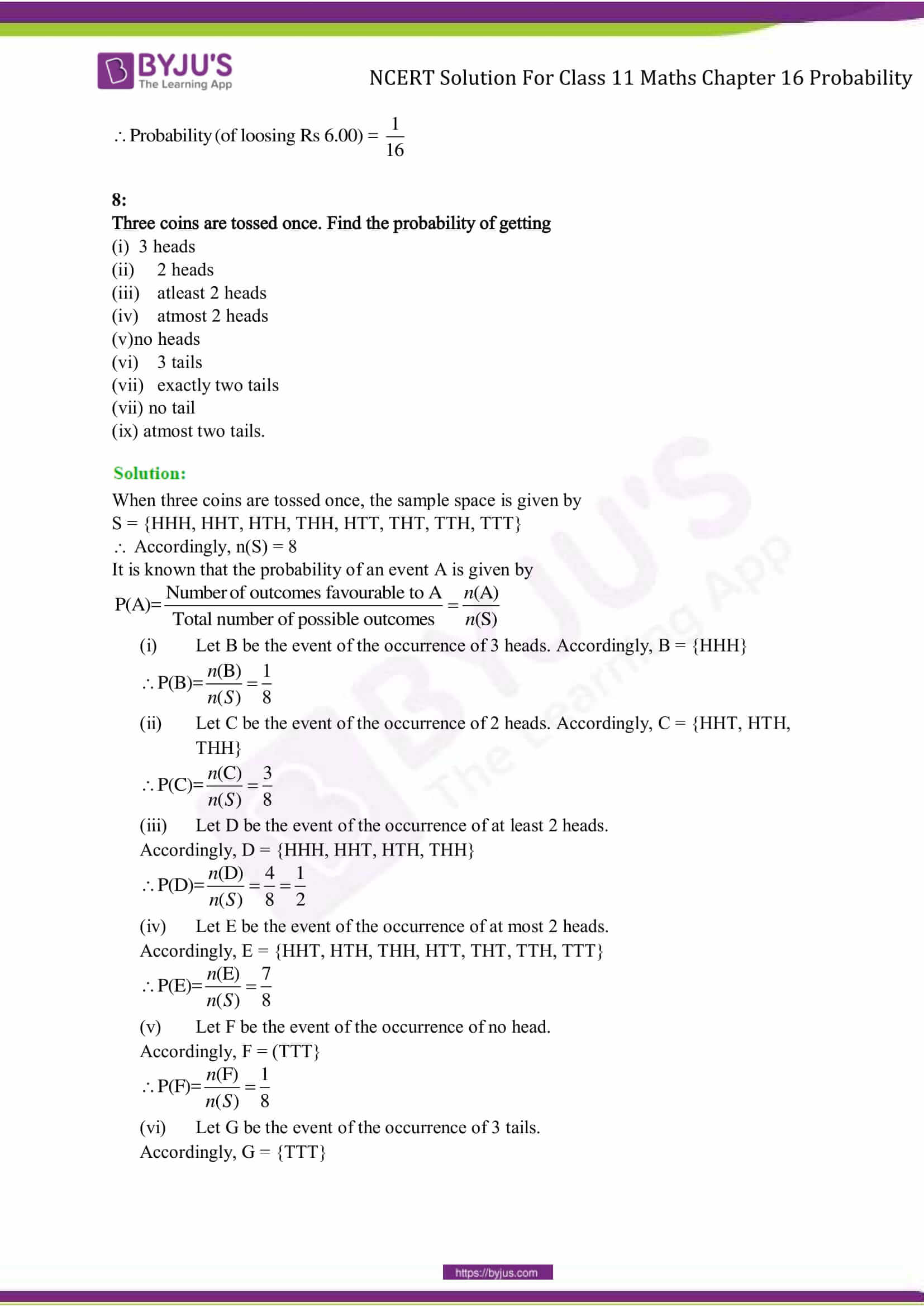 case study questions probability class 11