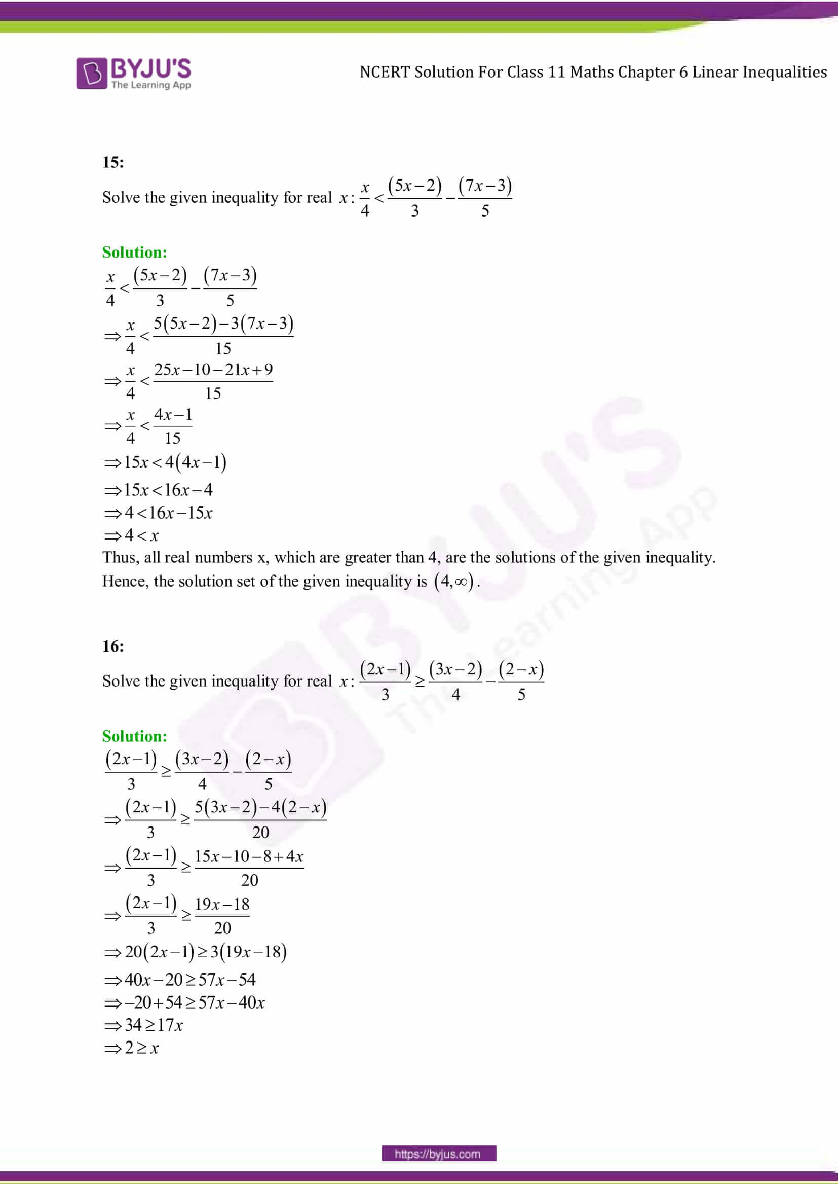 Ncert Solutions For Class 11 Maths Exercise 6.1 Chapter 6- Linear 