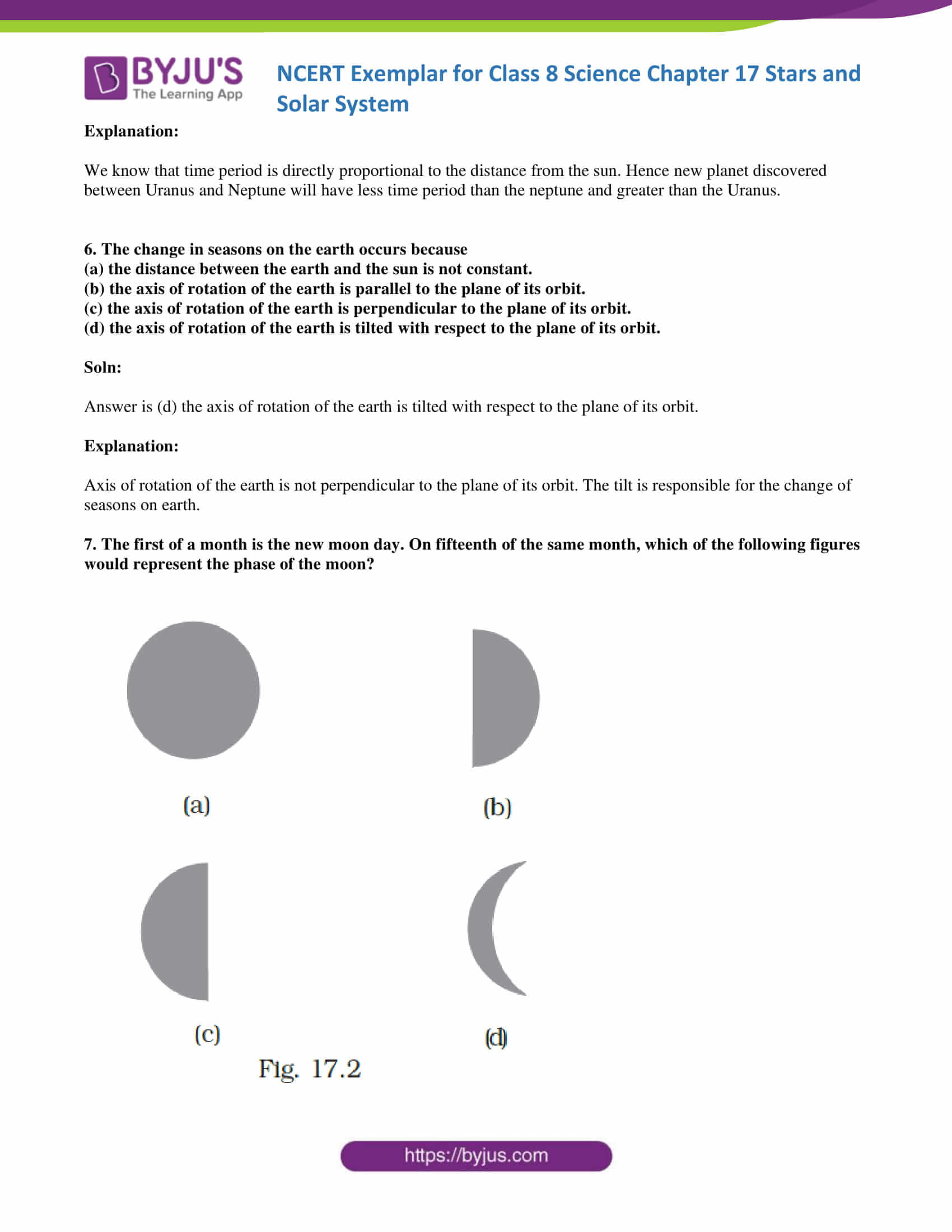 Ncert Exemplar Class 8 Science Solutions Chapter 17 Stars