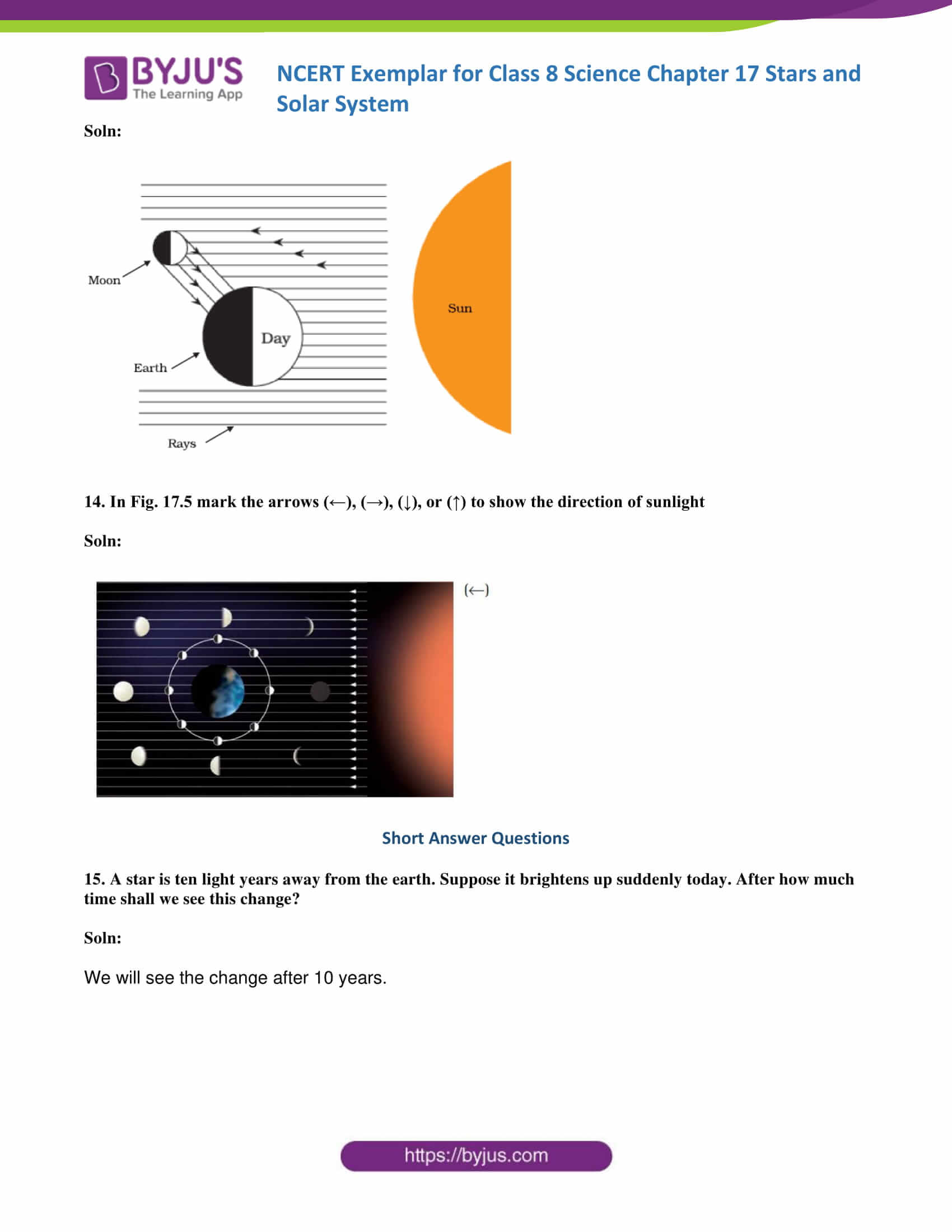 Ncert Exemplar Class 8 Science Solutions Chapter 17 Stars