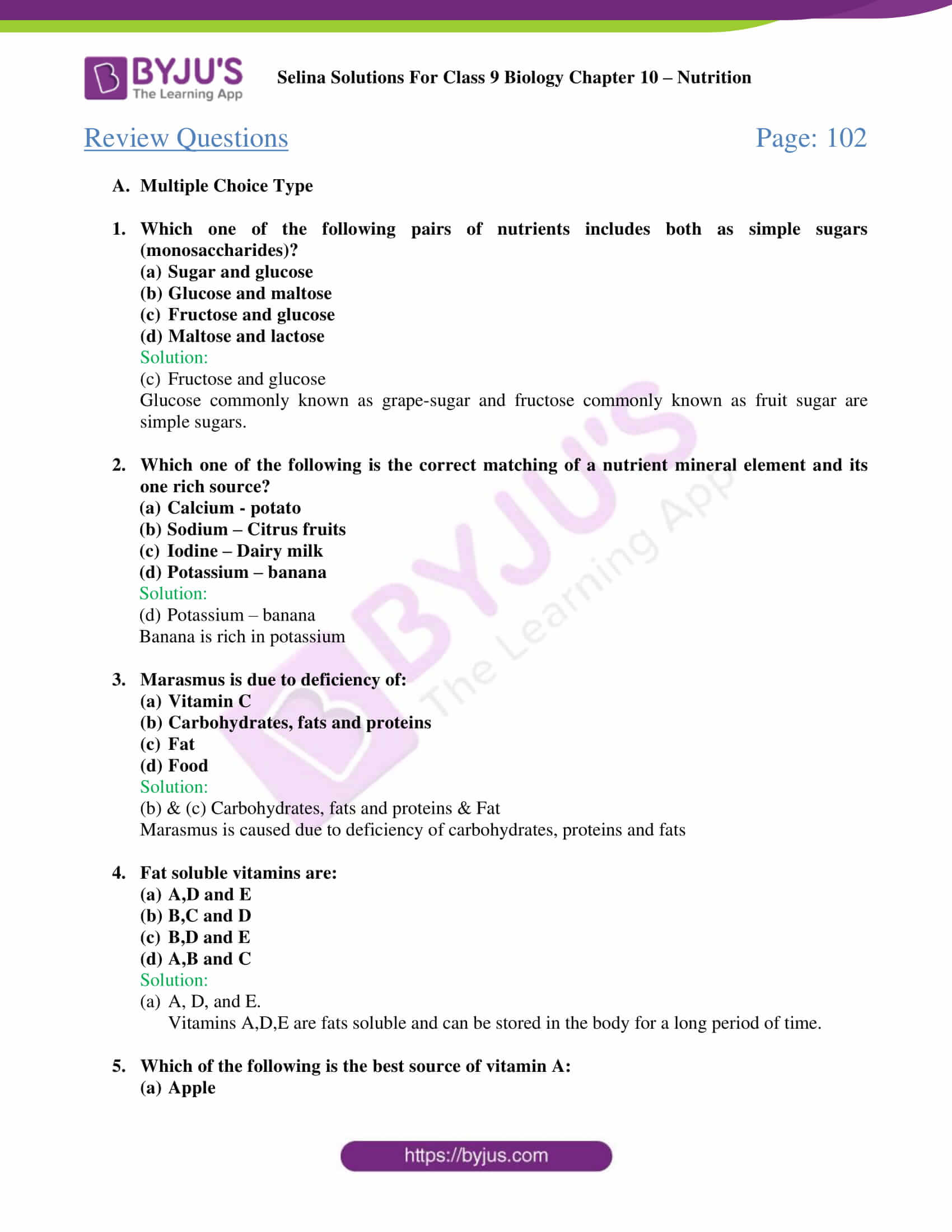 selina Solutions For Class 9 Biology Chapter 10 part 2