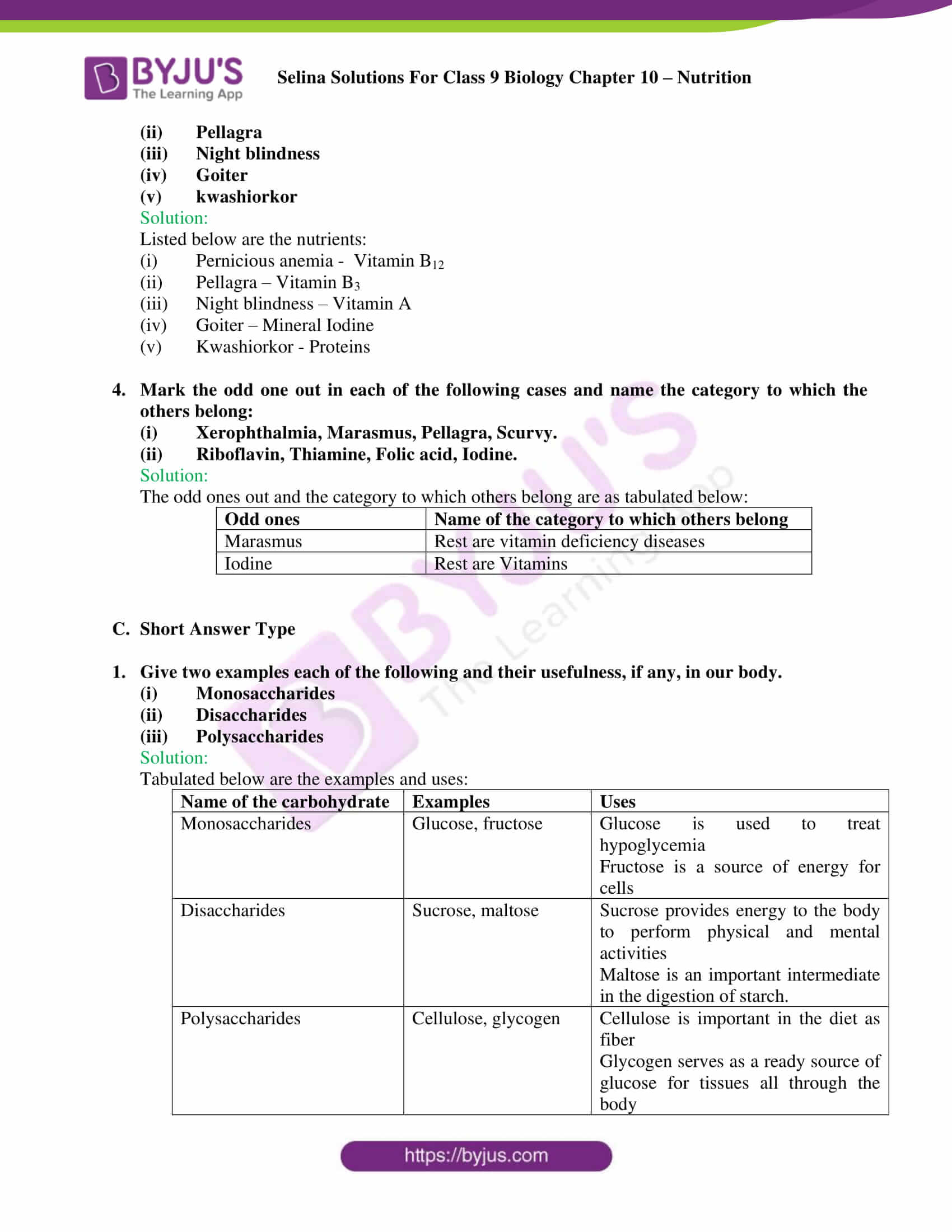 selina Solutions For Class 9 Biology Chapter 10 part 4