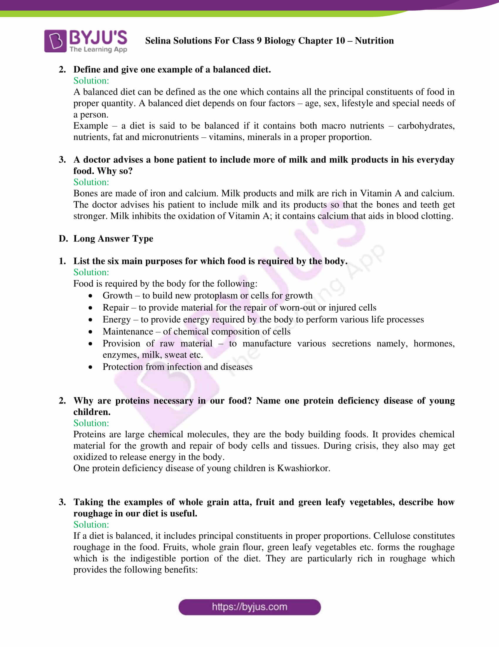 selina Solutions For Class 9 Biology Chapter 10 part 5