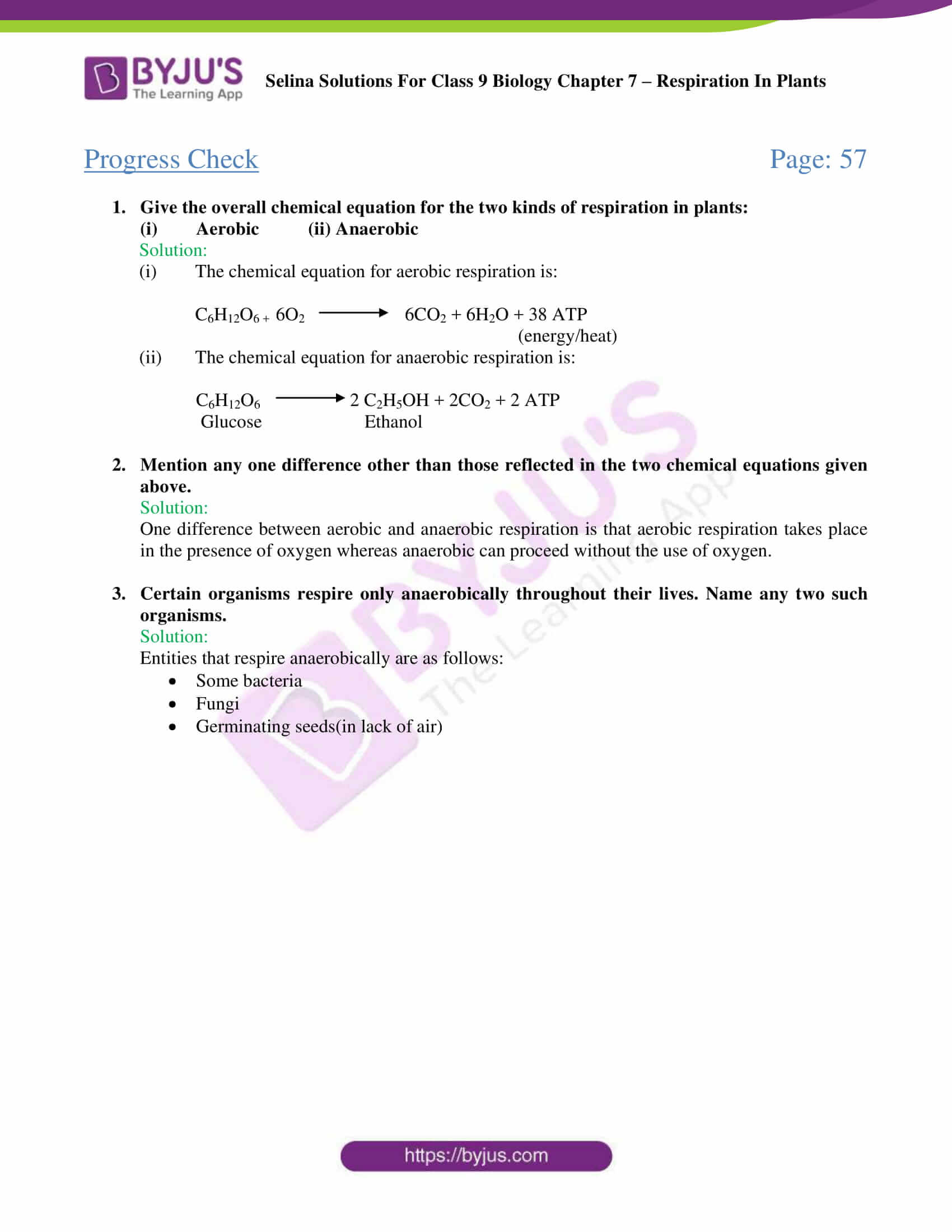 Selina Solutions For Class 9 Biology Chapter 7 Respiration In Plants part 02