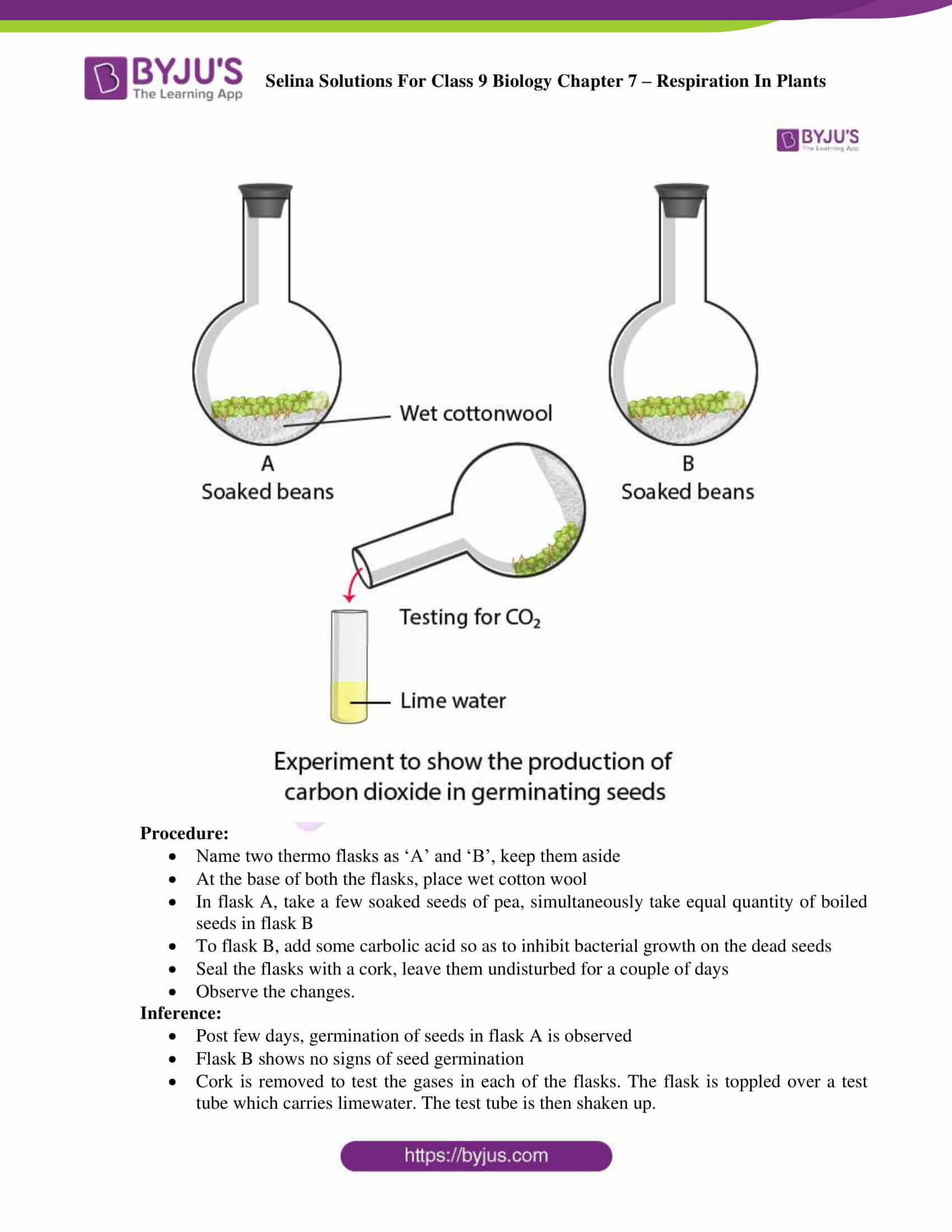 Selina Solutions For Class 9 Biology Chapter 7 Respiration In Plants part 10