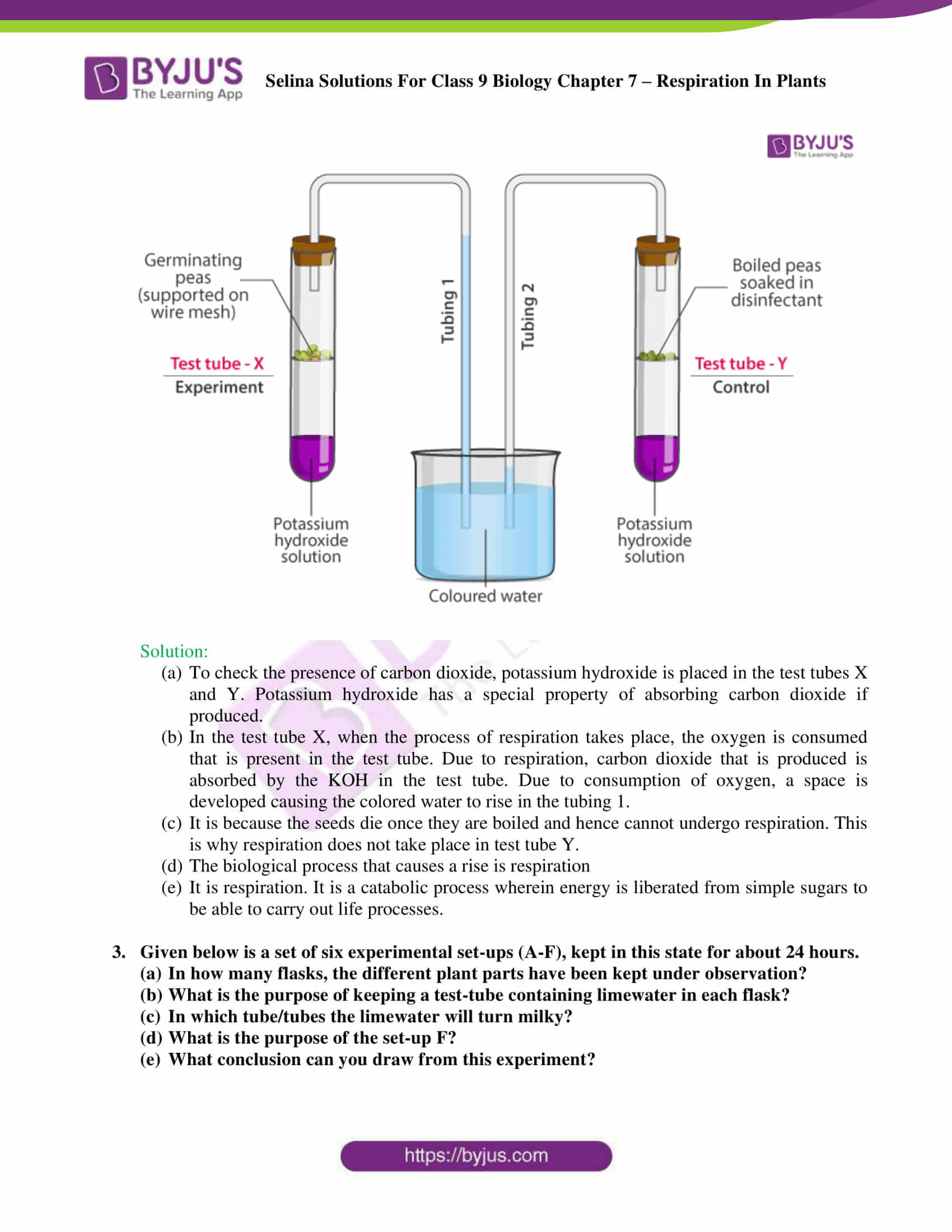 Selina Solutions For Class 9 Biology Chapter 7 Respiration In Plants part 13