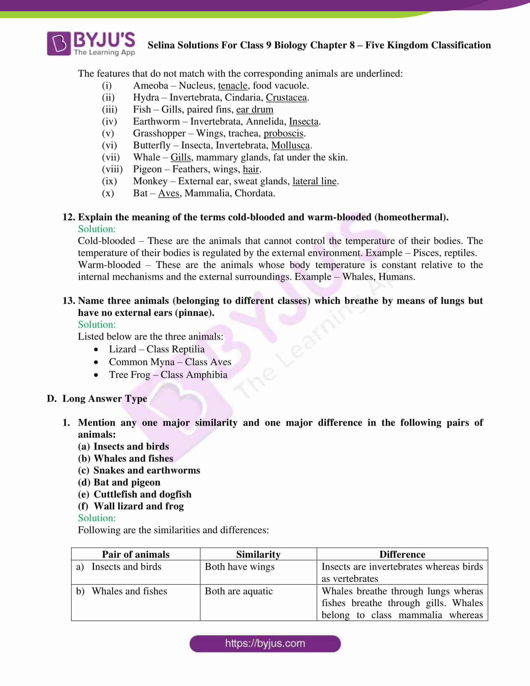 Selina Solutions Class 9 Concise Biology Chapter 8 Five Kingdom ...