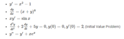 Ordinary Differential Equations Examples