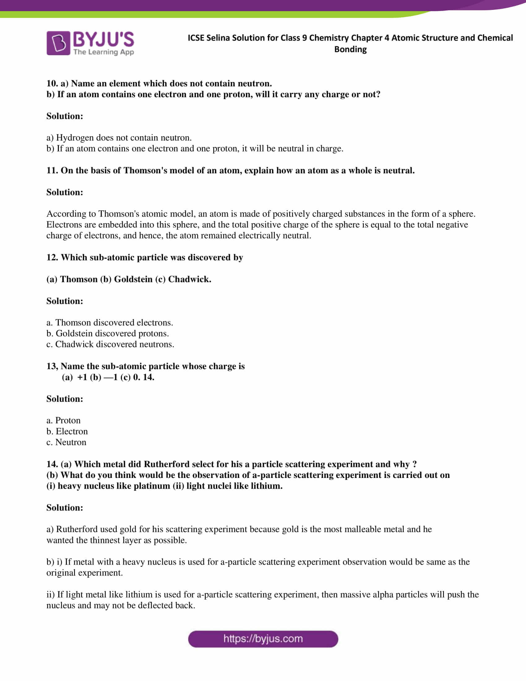 ICSE Selina Solution for class 9 Chemistry Chapter 4 Ex part 03