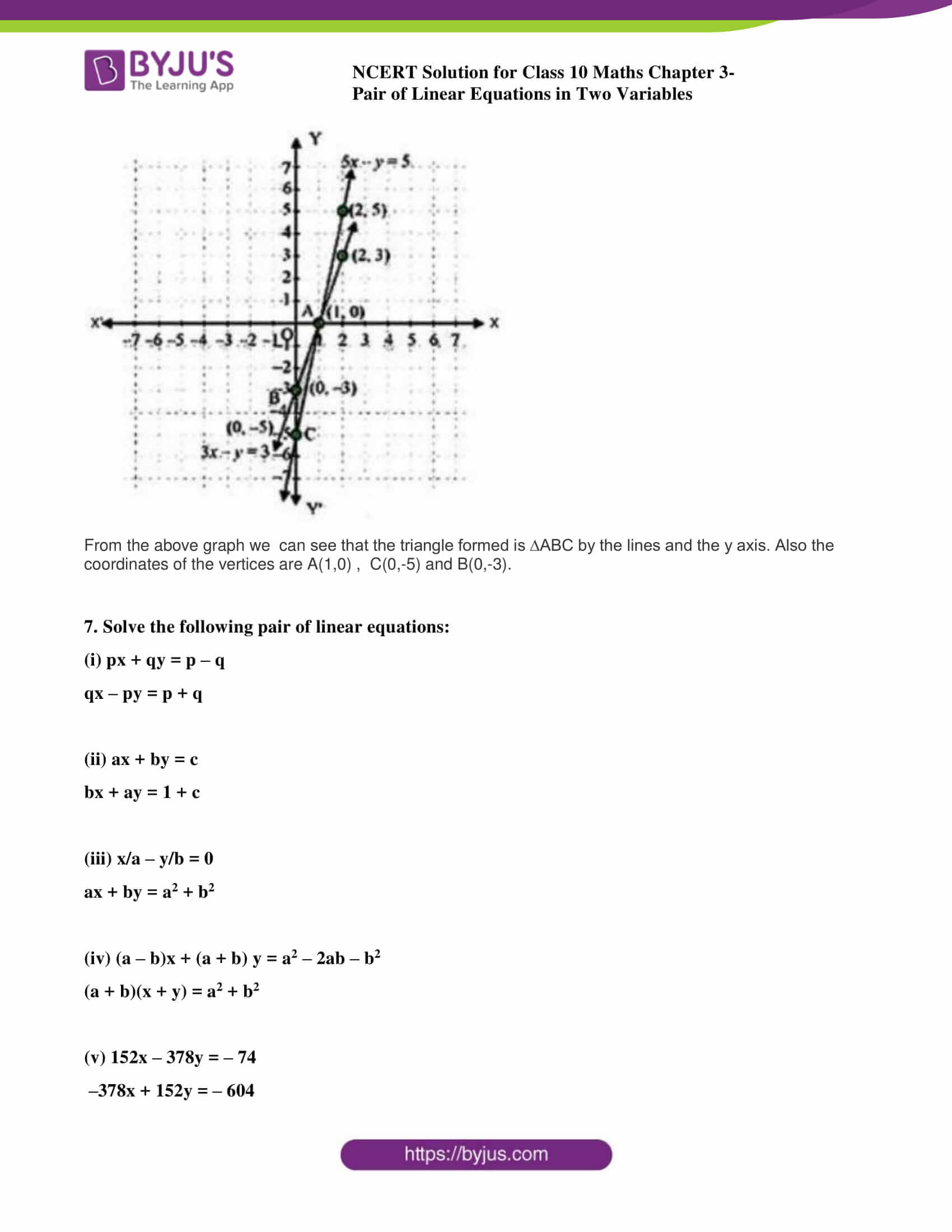 NCERT Solutions Class 10 Maths Chapter 3 Pair of Linear Equations In ...