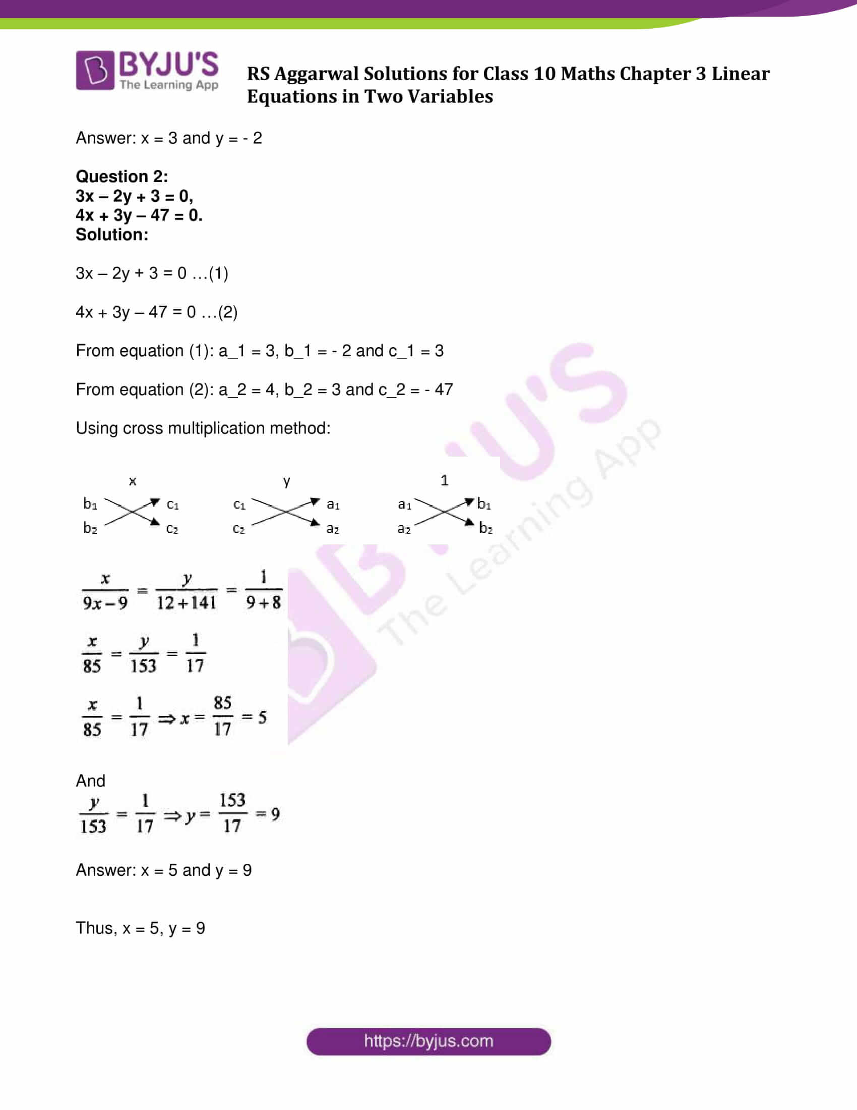 Rs Aggarwal Solutions For Class 10 Exercise 3c Chapter 3 Linear Equations In Two Variables Rs Aggarwal Solutions For Class 10 Exercise 3c Chapter 3 Linear Equations In Two Variables
