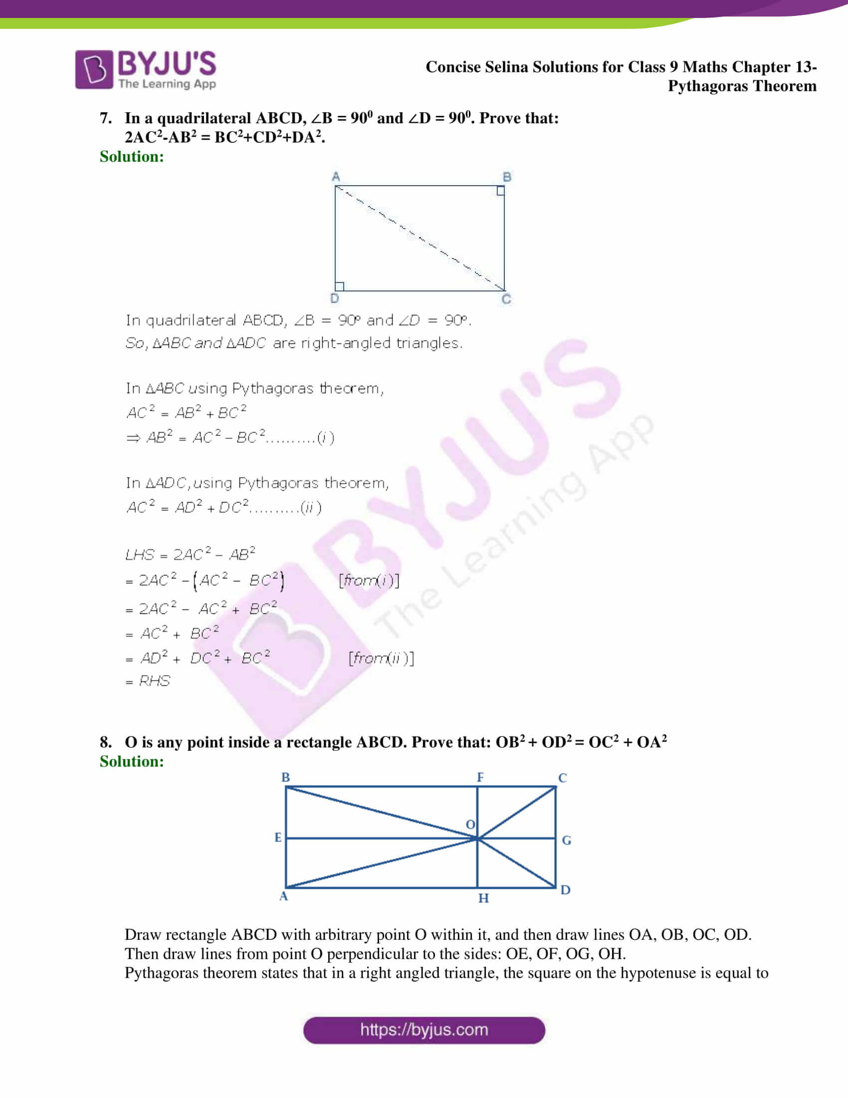icse class 9 maths selina solutions chapter 13