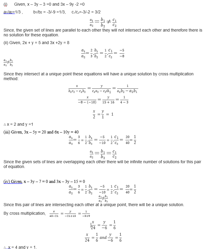 Ncert Class 10 Chapter 3 Pair Of Linear Equations In Two Variables