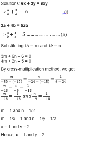 Ncert Class 10 Chapter 3 Pair Of Linear Equations In Two Variables