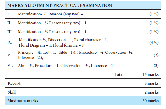 Practical Exam Marks Allotment 