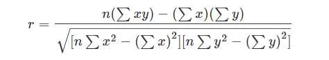 Pearson Correlation Coefficient Formula