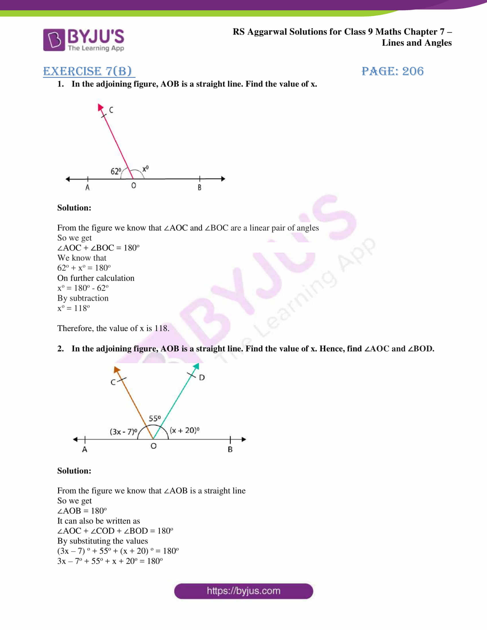 Access RS Aggarwal Solutions for Class 9 Chapter 7 Lines and Angles