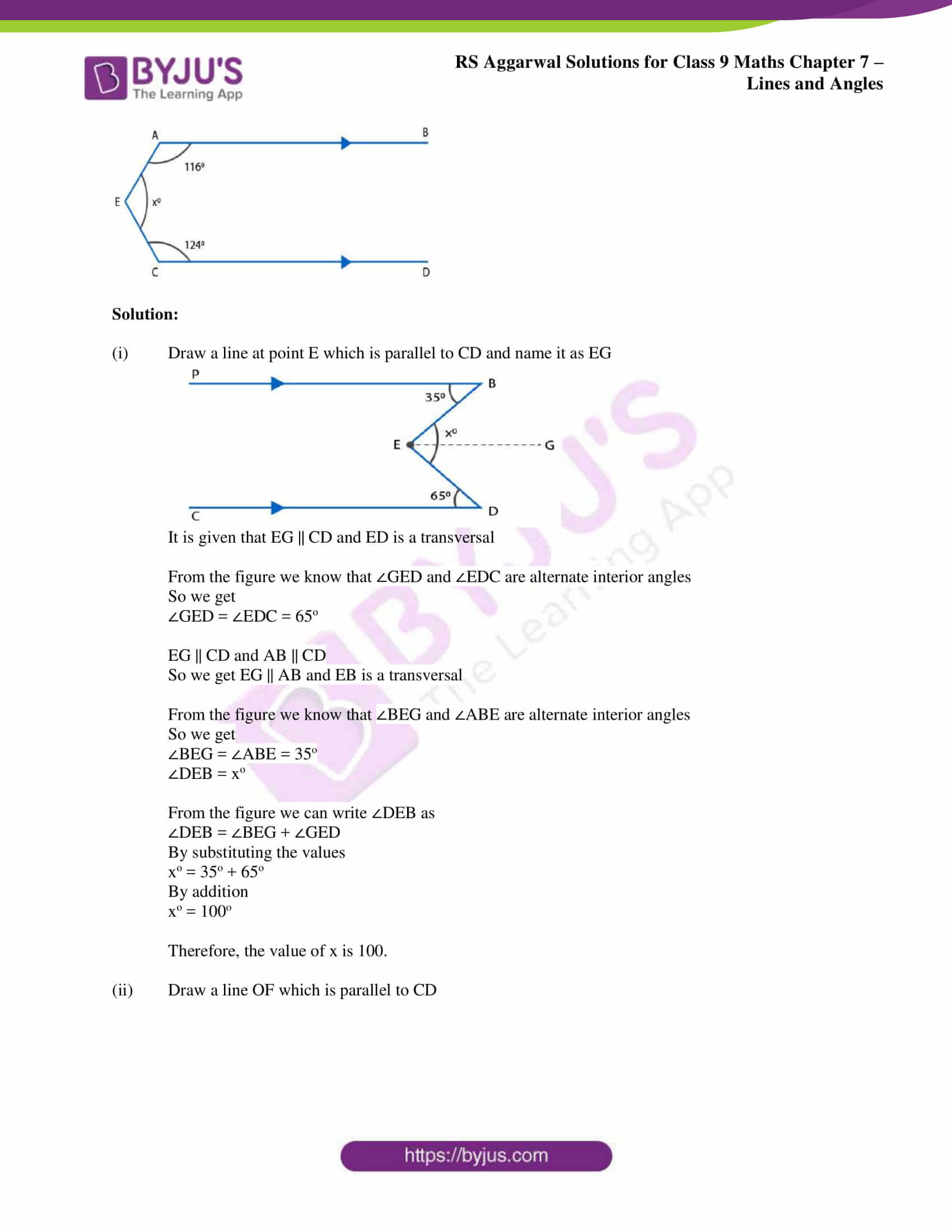 RS Aggarwal Solutions for Class 9 Chapter 7 Lines and Angles Free Download