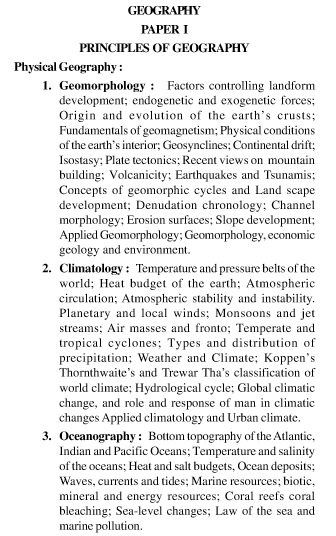 UPSC Geography Optional Syllabus Paper-I 1