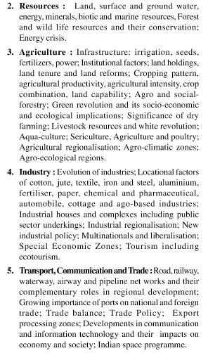 UPSC Geography Optional Paper-II 2