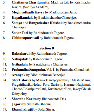 UPSC Bengali Literature Syllabus- Bengali Literature Optional Syllabus Paper-II 3