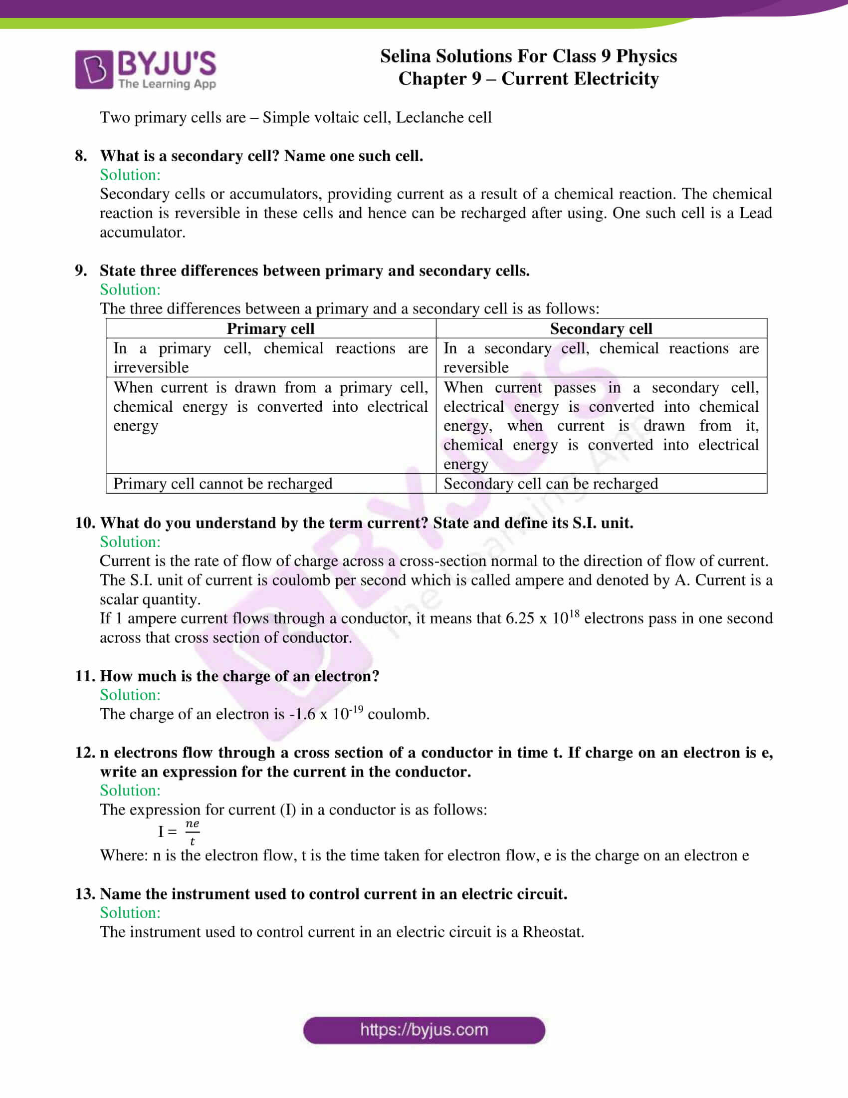 selina solutions class 9 physics chapter 9 Current Electricity part 02