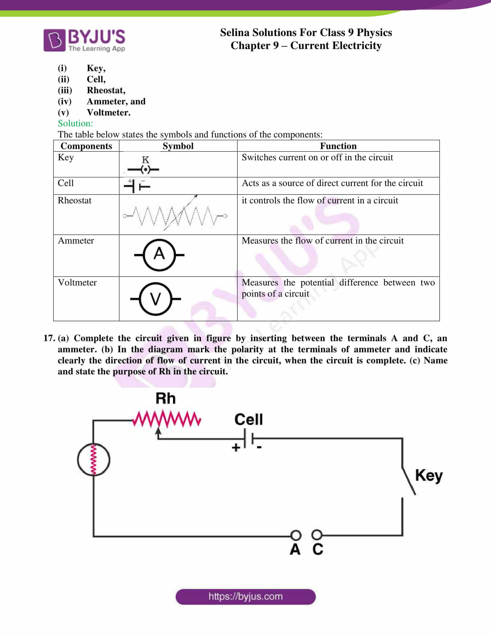 Selina Solutions Class 9 Concise Physics Chapter 9 Current Electricity ...