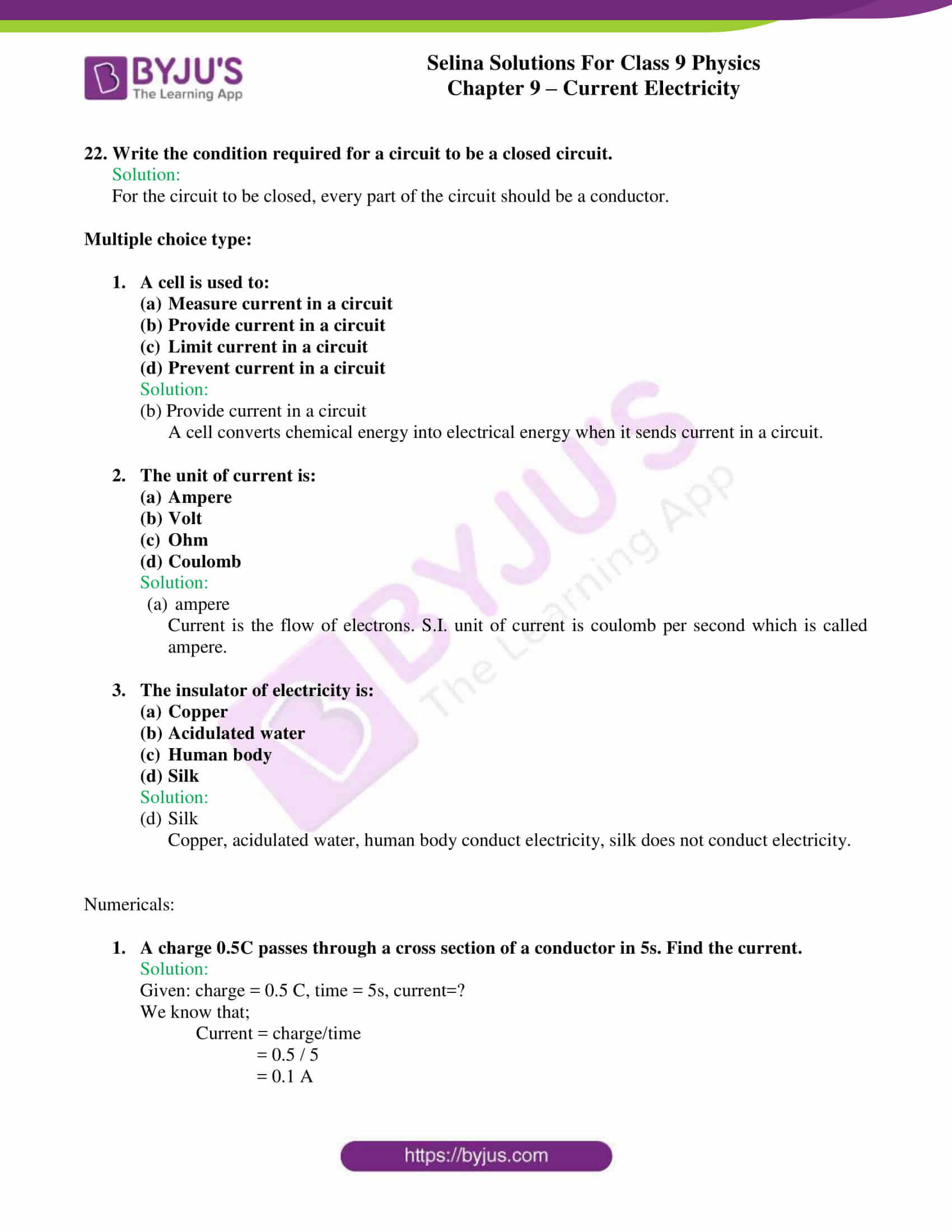 selina solutions class 9 physics chapter 9 Current Electricity part 07