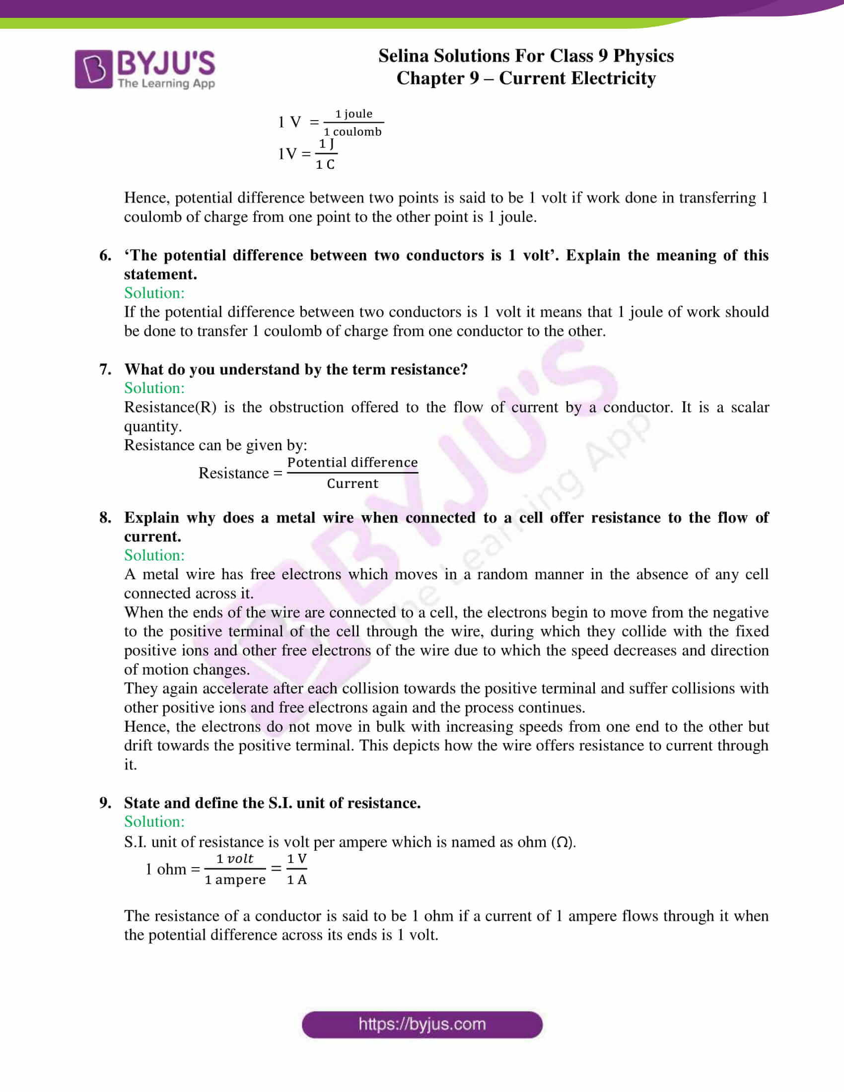 selina solutions class 9 physics chapter 9 Current Electricity part 10