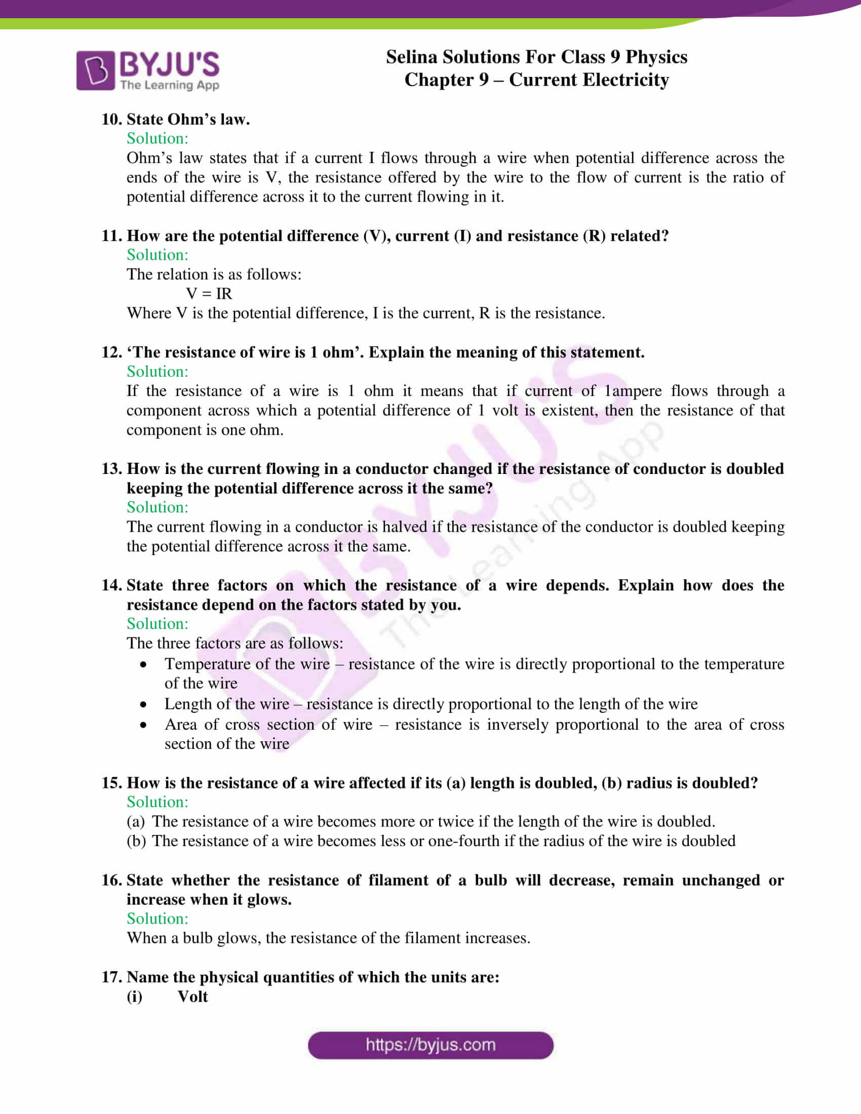 selina solutions class 9 physics chapter 9 Current Electricity part 11