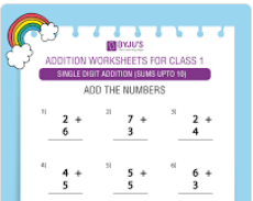 Single digit addition Worksheet(Sums upto 10)-4