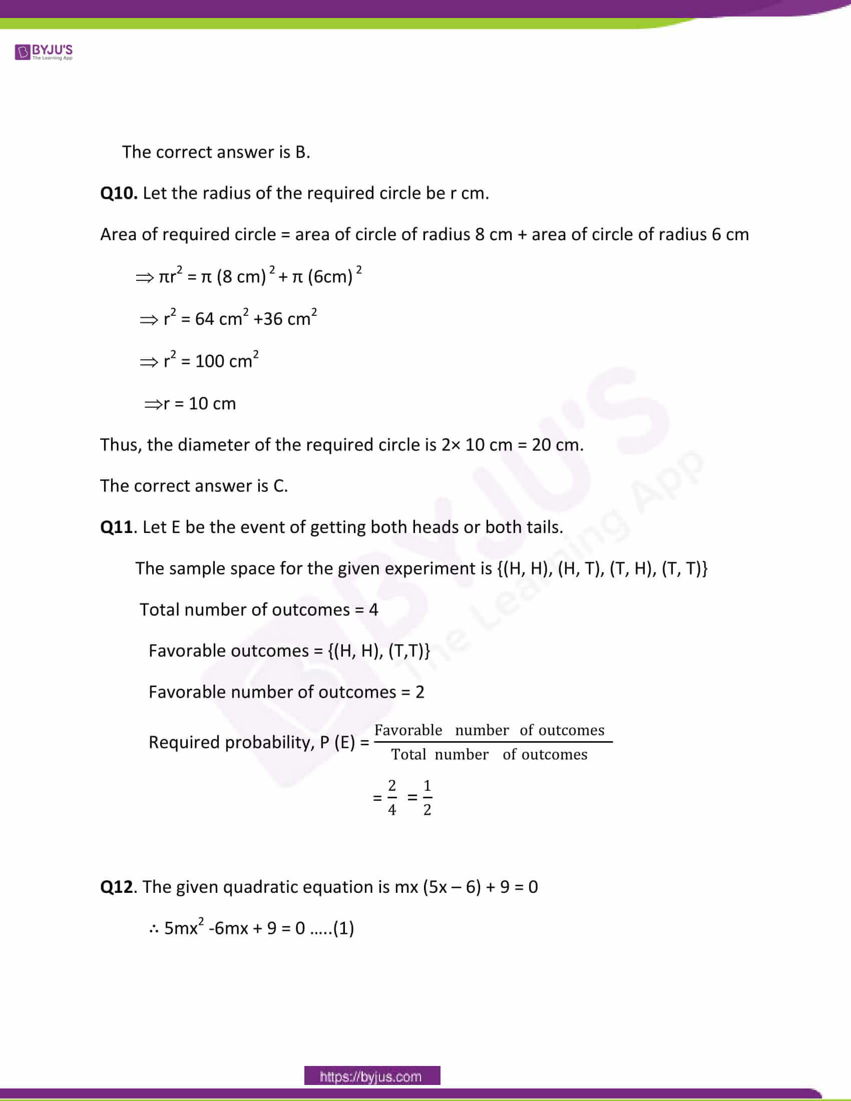 CBSE Class 10 Maths Papers Solution 2011 06