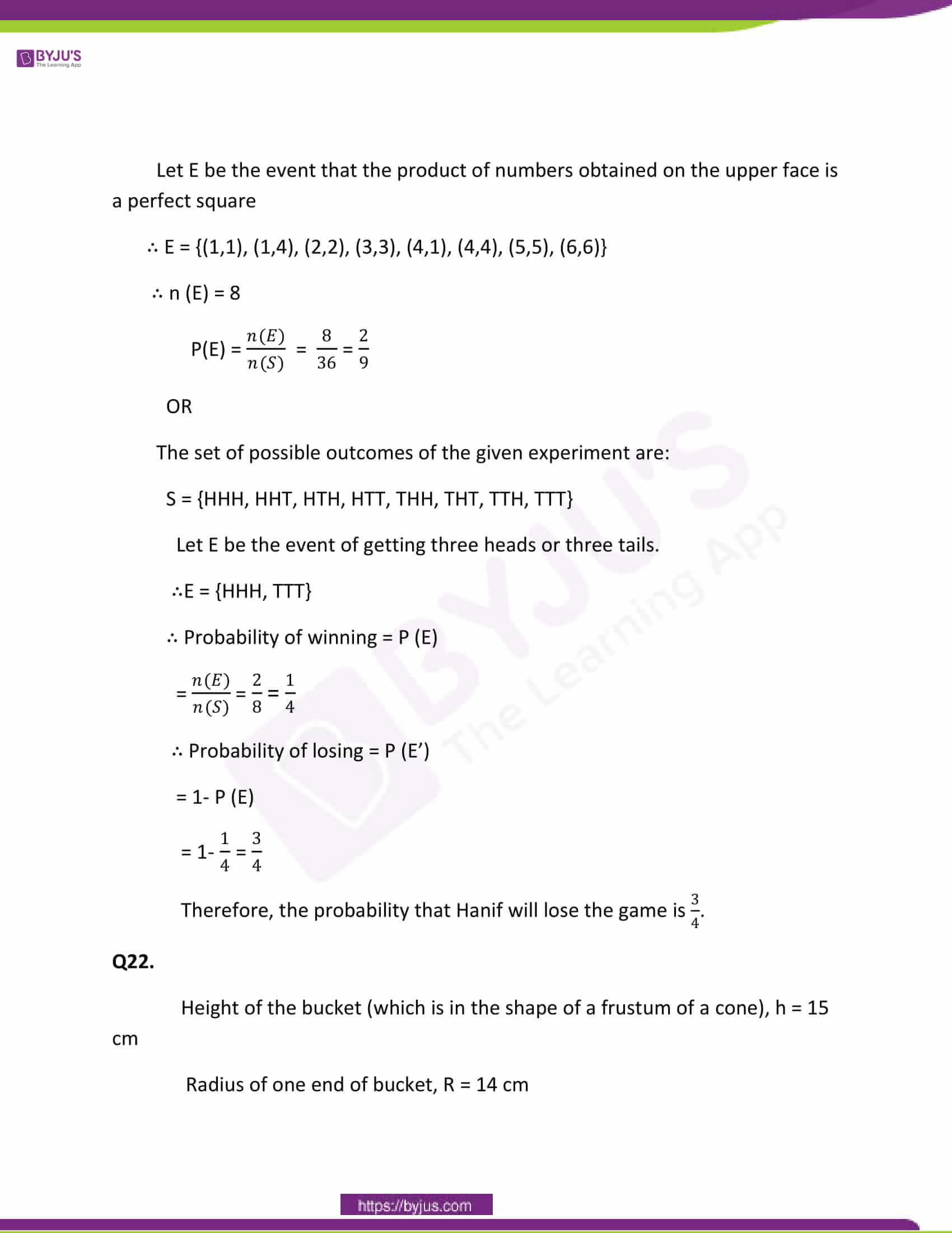 CBSE Class 10 Maths Papers Solution 2011 15