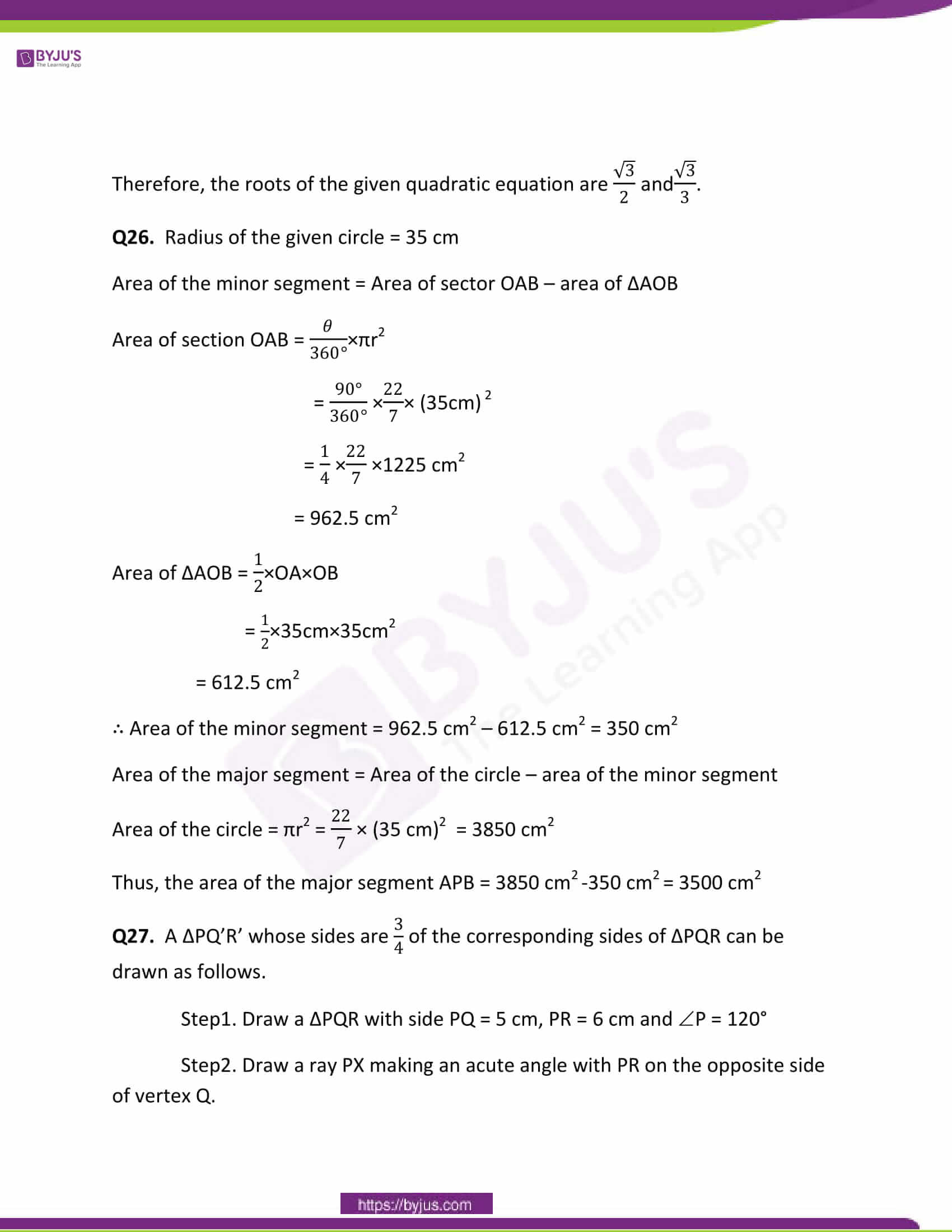 CBSE Class 10 Maths Papers Solution 2011 20