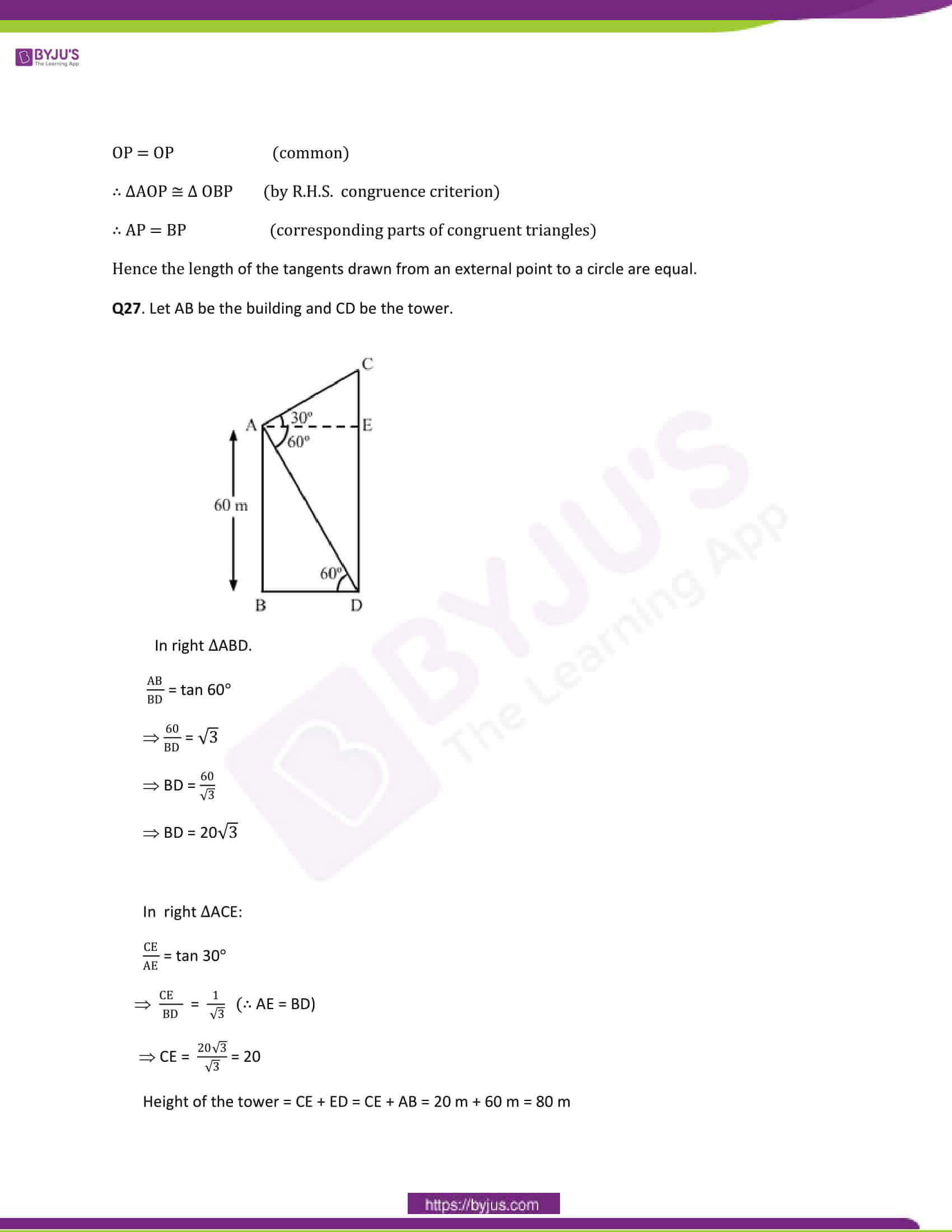 CBSE Class 10 Maths Papers Solution 2014 19