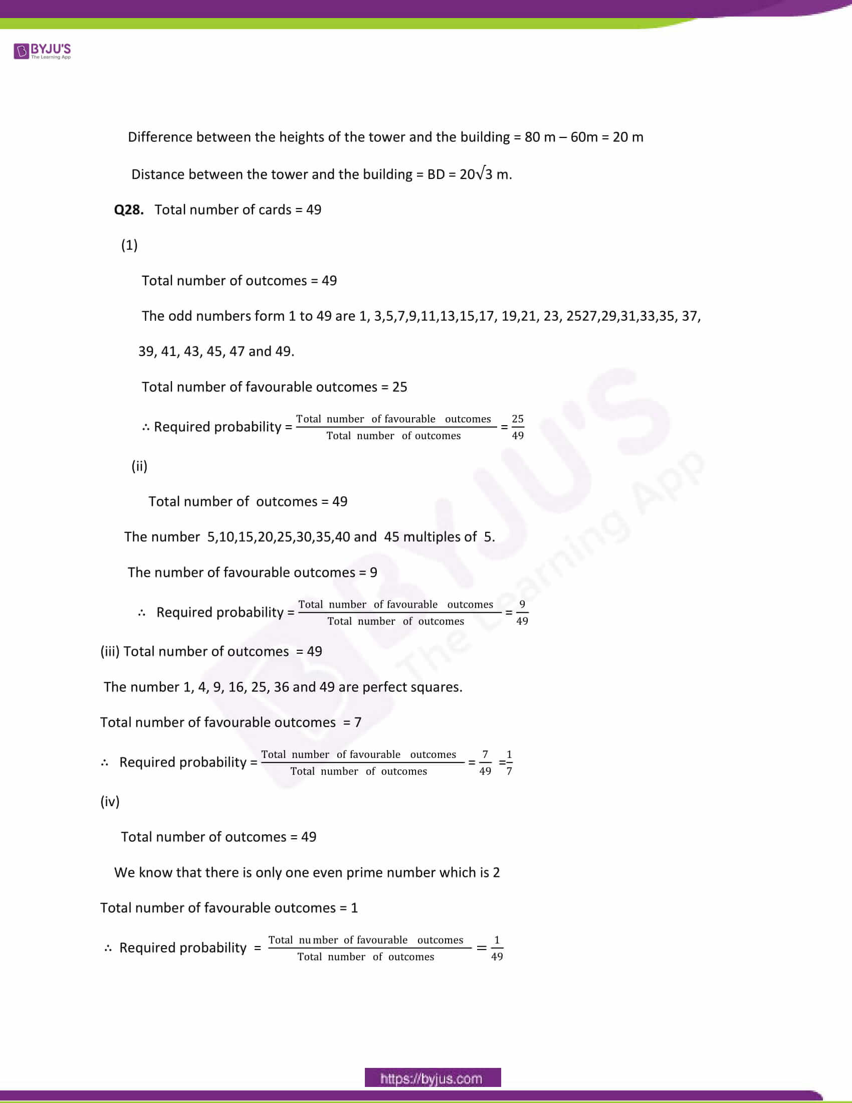 CBSE Class 10 Maths Papers Solution 2014 20