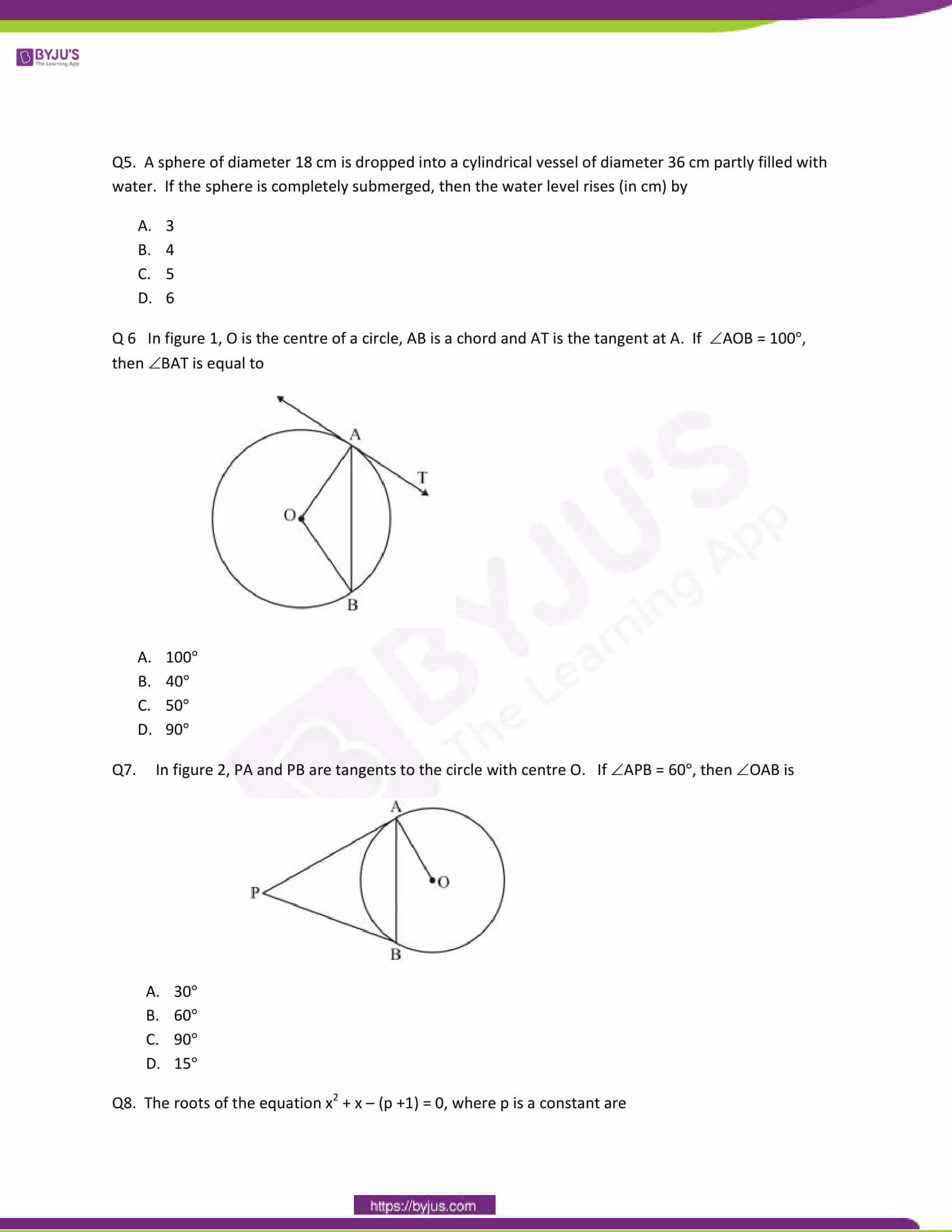 CBSE Class 10 Maths Question Papers 2011 2