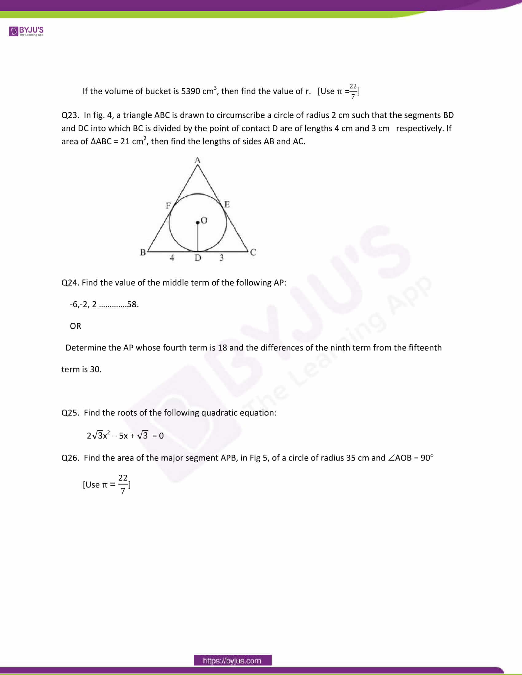 CBSE Class 10 Maths Question Papers 2011 5