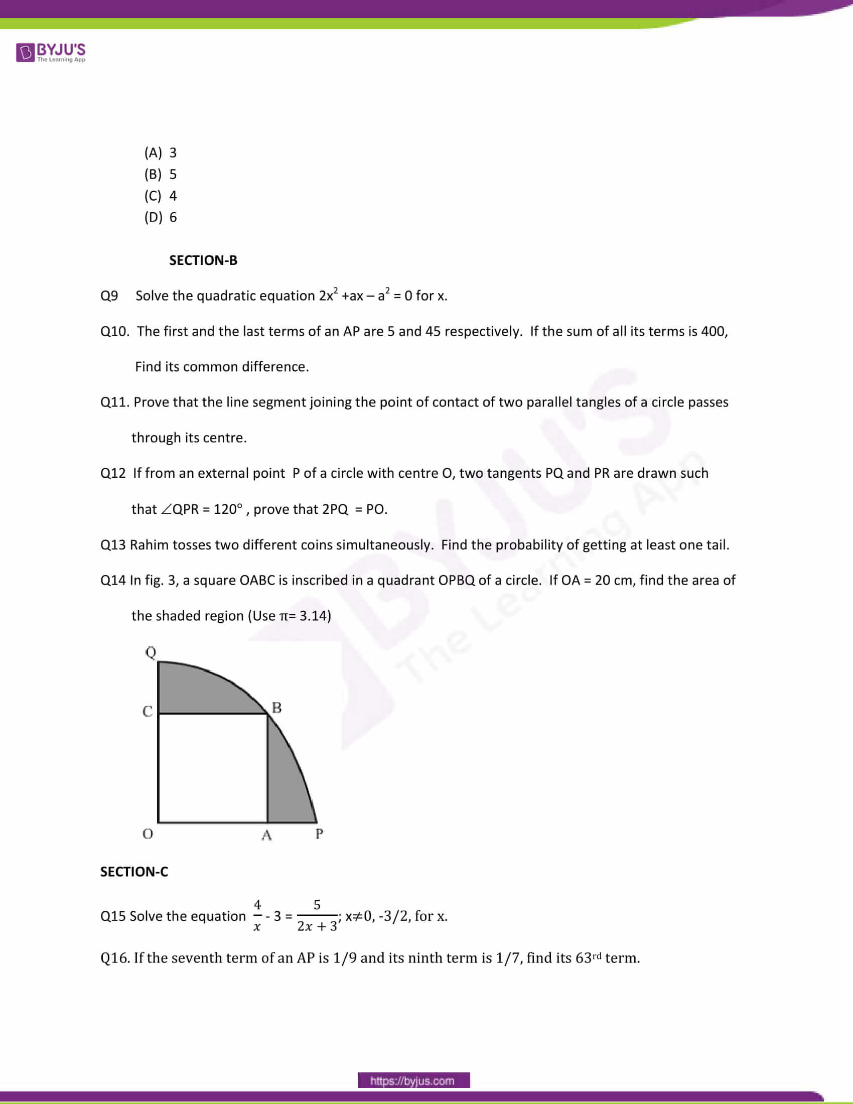 CBSE Class 10 Maths Question Papers 2014 3