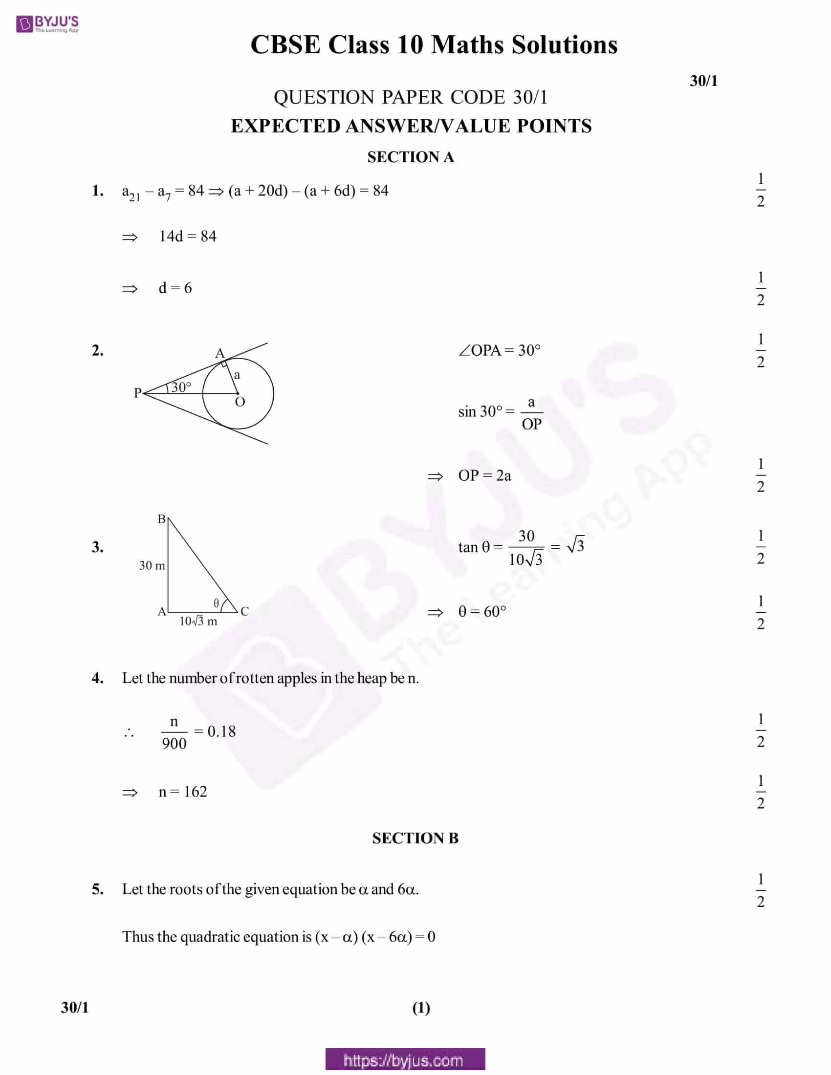 CBSE Class 10 Maths Solution PDF 2017 Set 1 01