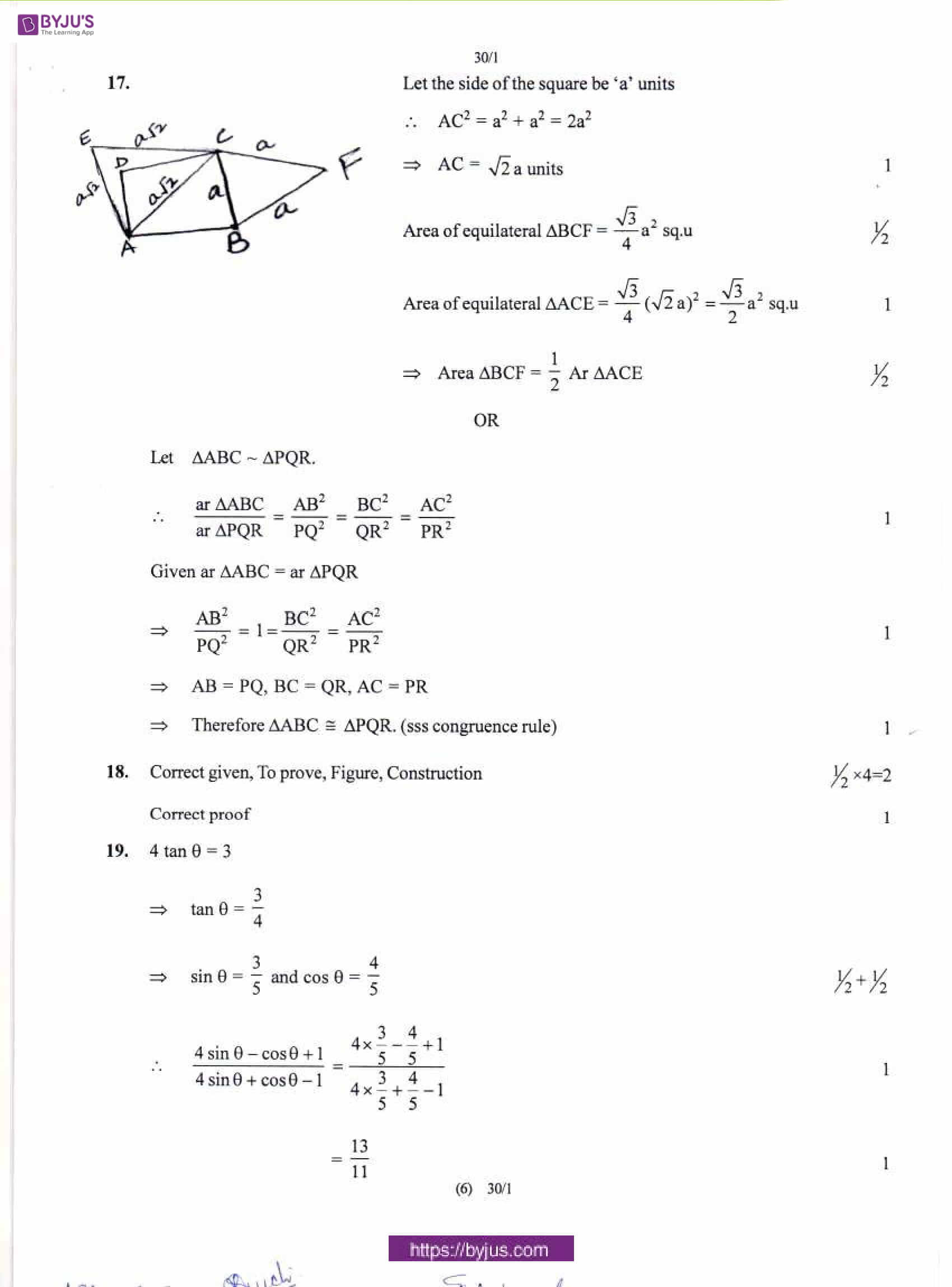 CBSE Class 10 Maths Solution PDF 2018 Set 1 05