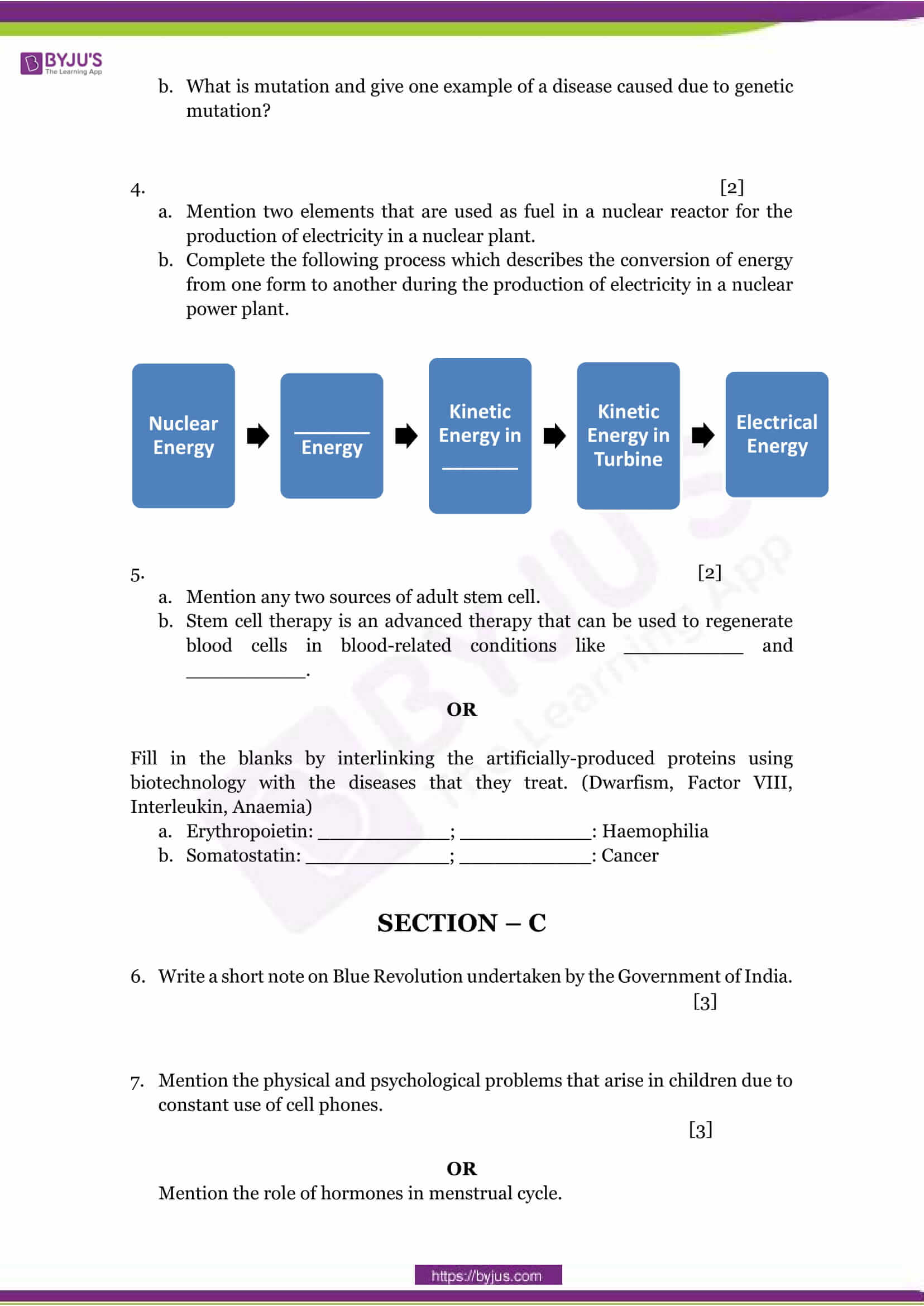 CBSE Class 10 Science Sample Paper Set 1 Download PDF