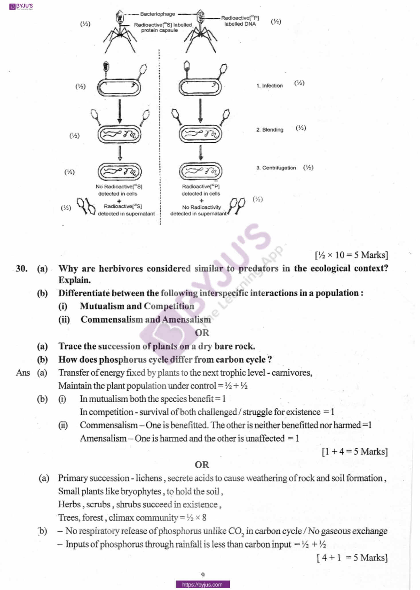 cbse class 12 biology solution 2010 set 1