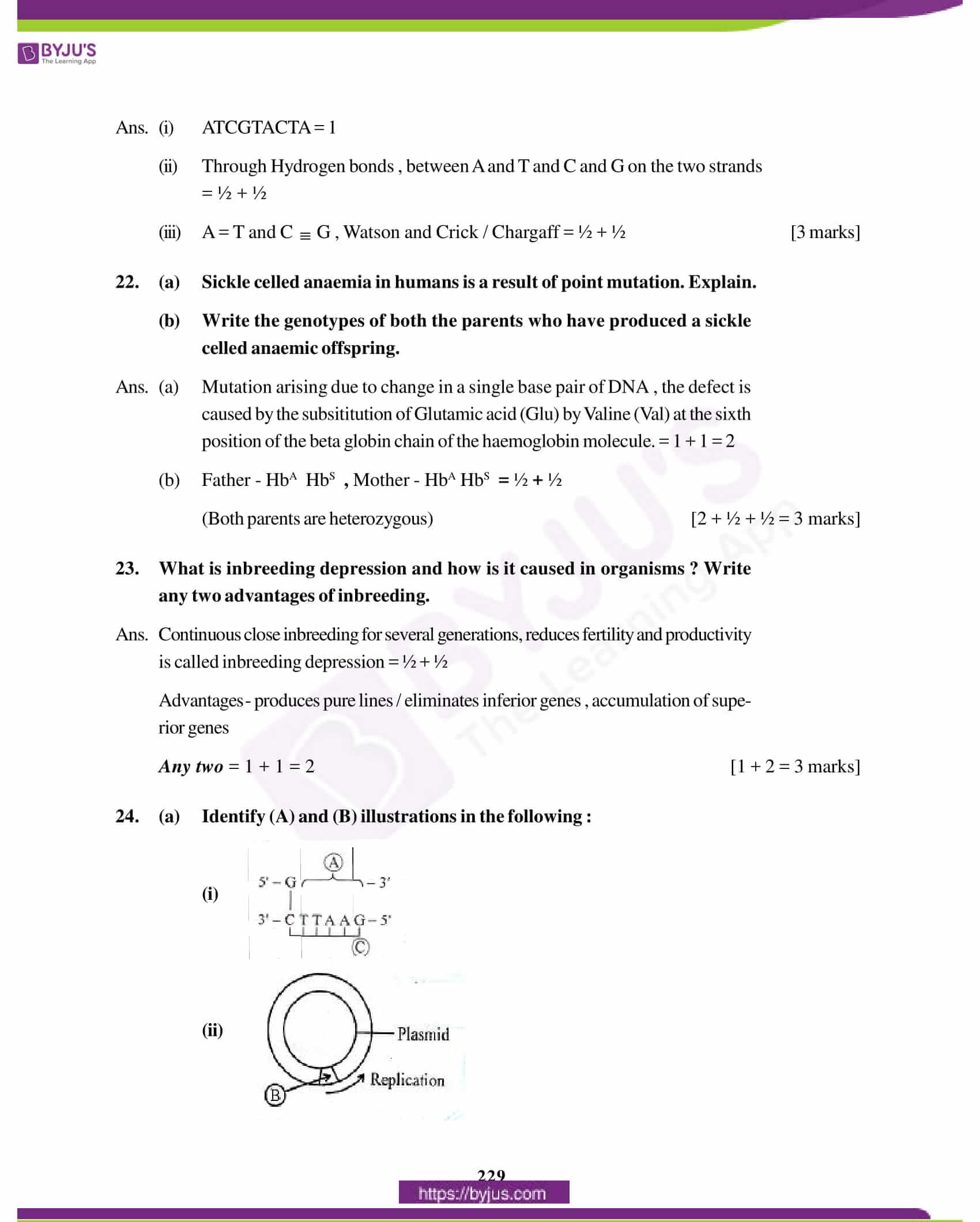 cbse class 12 biology solution 2011 set 1